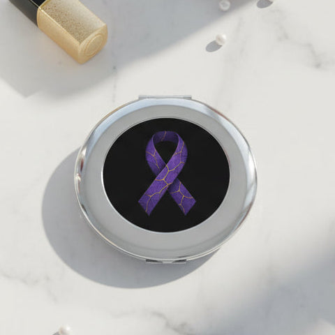 Purple Ribbon – Compact Travel Mirror