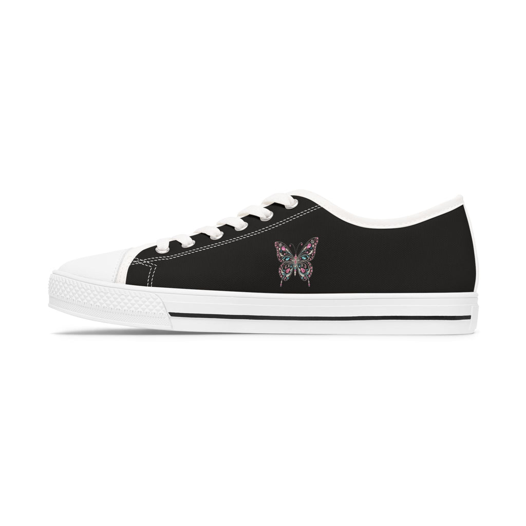 Rhinestone Butterfly Women’s Canvas Sneakers