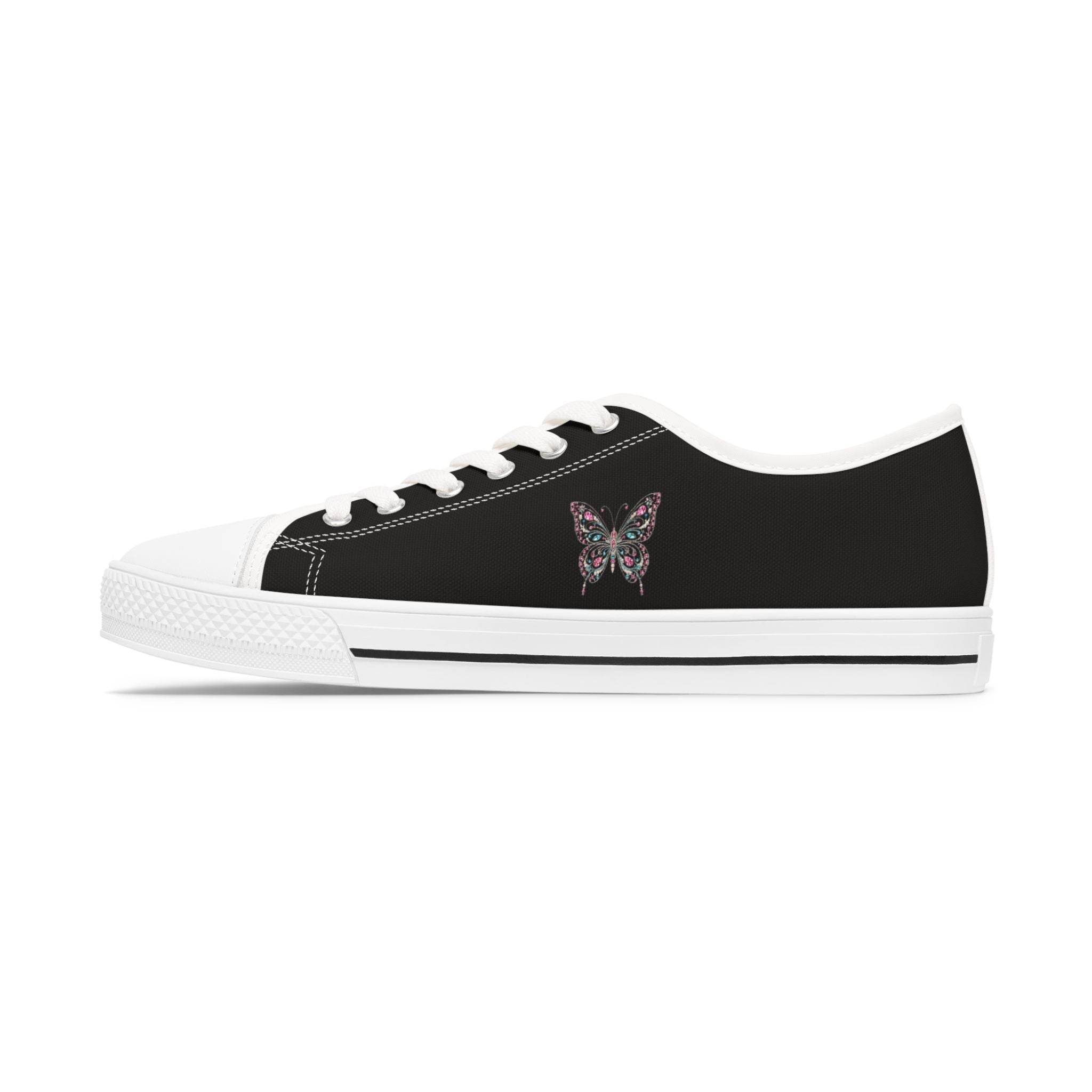 Rhinestone Butterfly Women’s Canvas Sneakers