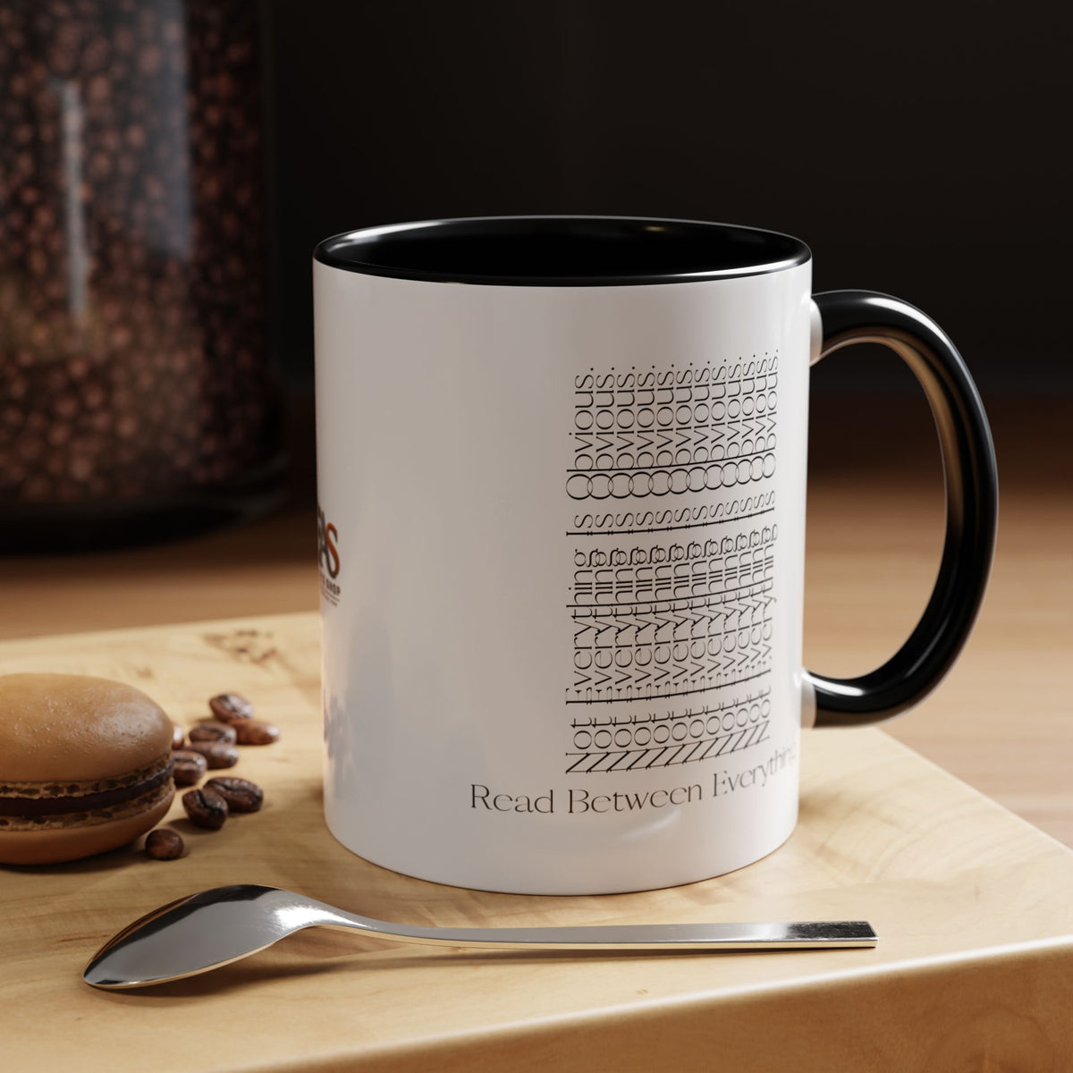 Read Between Everything Mug | Hidden Message True Crime & Social Media Coffee Cup, 11/15oz