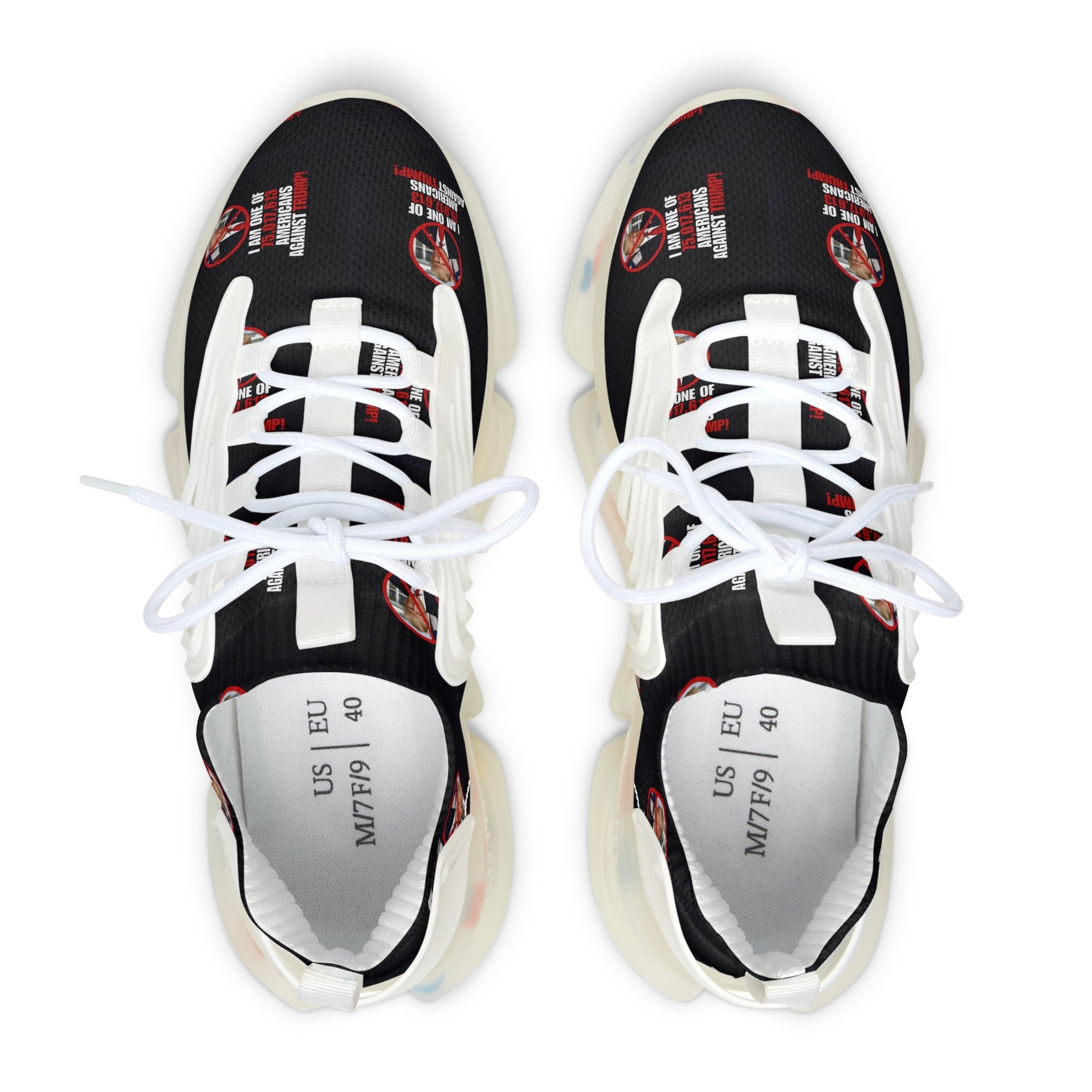 Trendy Women's Mesh Sneakers - American Against Trump Design Printify