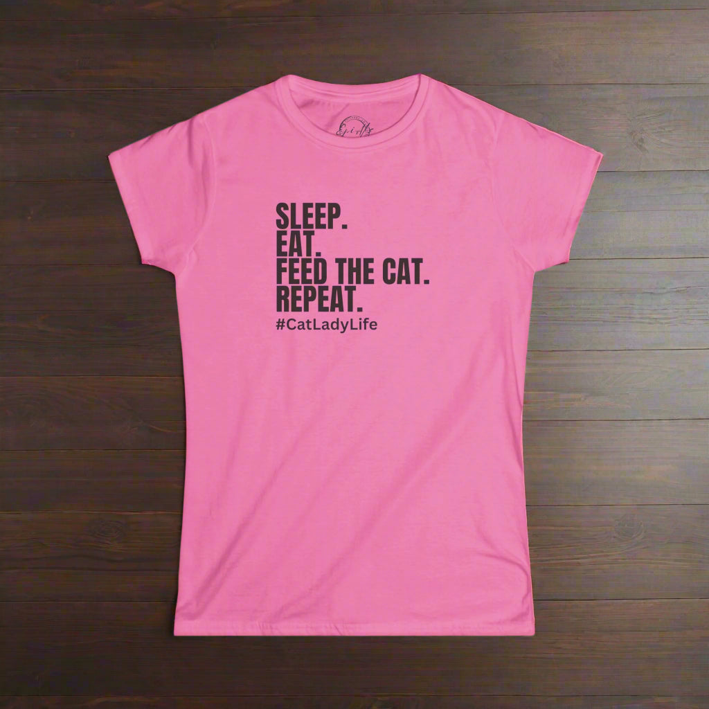 Cat Lady Life Cute Women's Softstyle T-Shirt