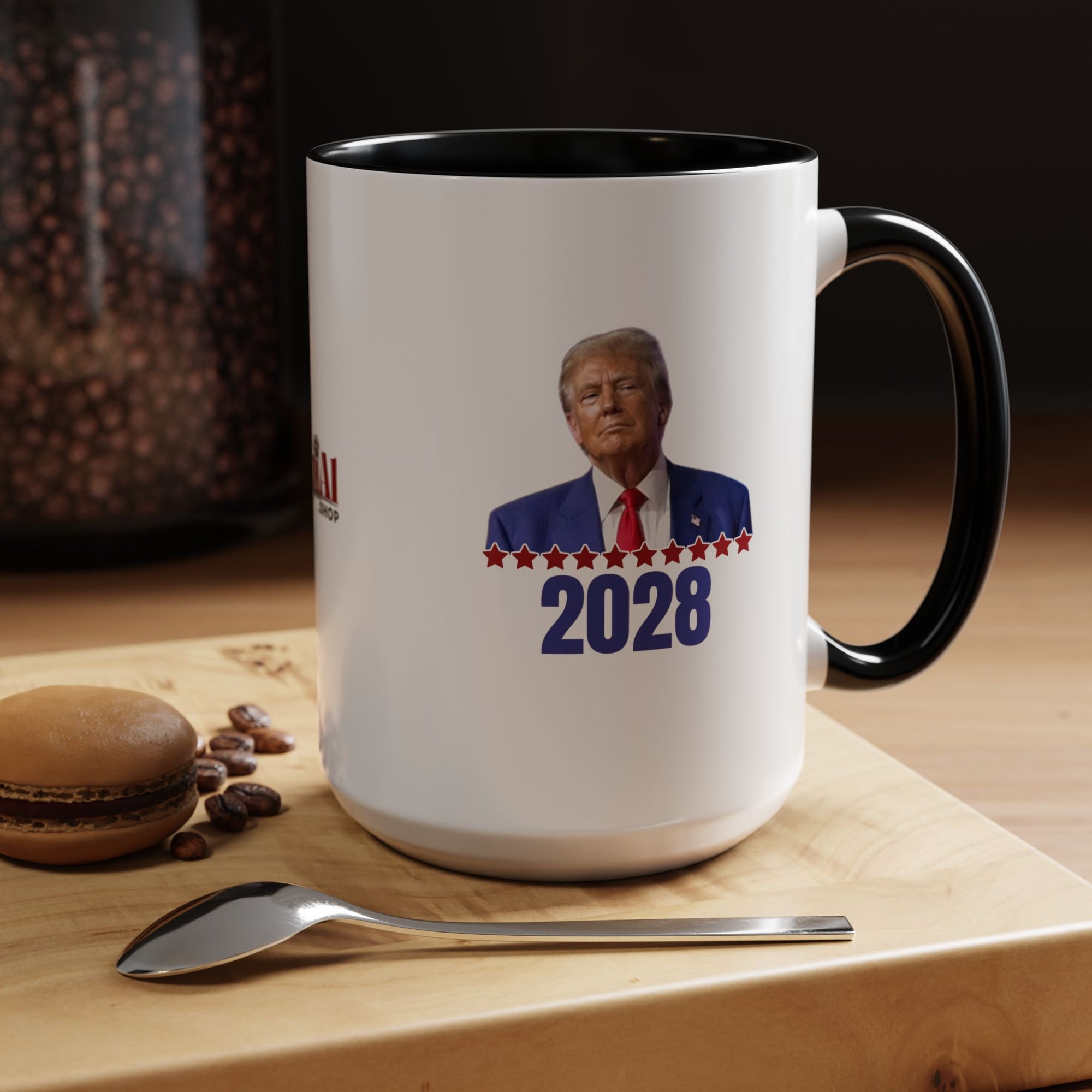 Trump 2028 Accent Coffee Mug - Ceramic Mug for Political Enthusiasts