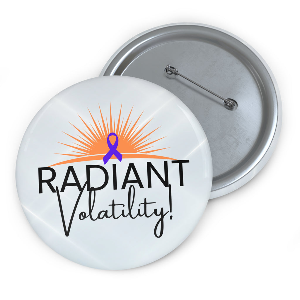 Radiant Volatility Epilepsy Awareness Pinback Button – Purple Ribbon Badge