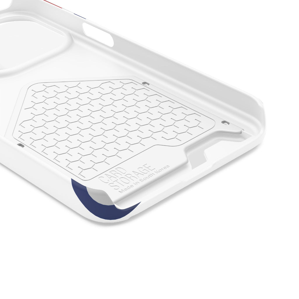 Swoop Guy iPhone Case – Minimal Line Portrait Patriotic Design, Slim Protective Case with Card Slot