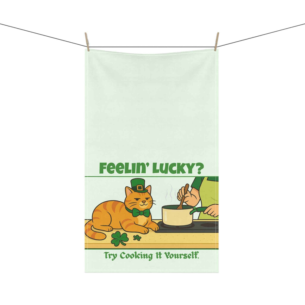 Feelin’ Lucky? – St. Patrick’s Day Cat Tea Towel