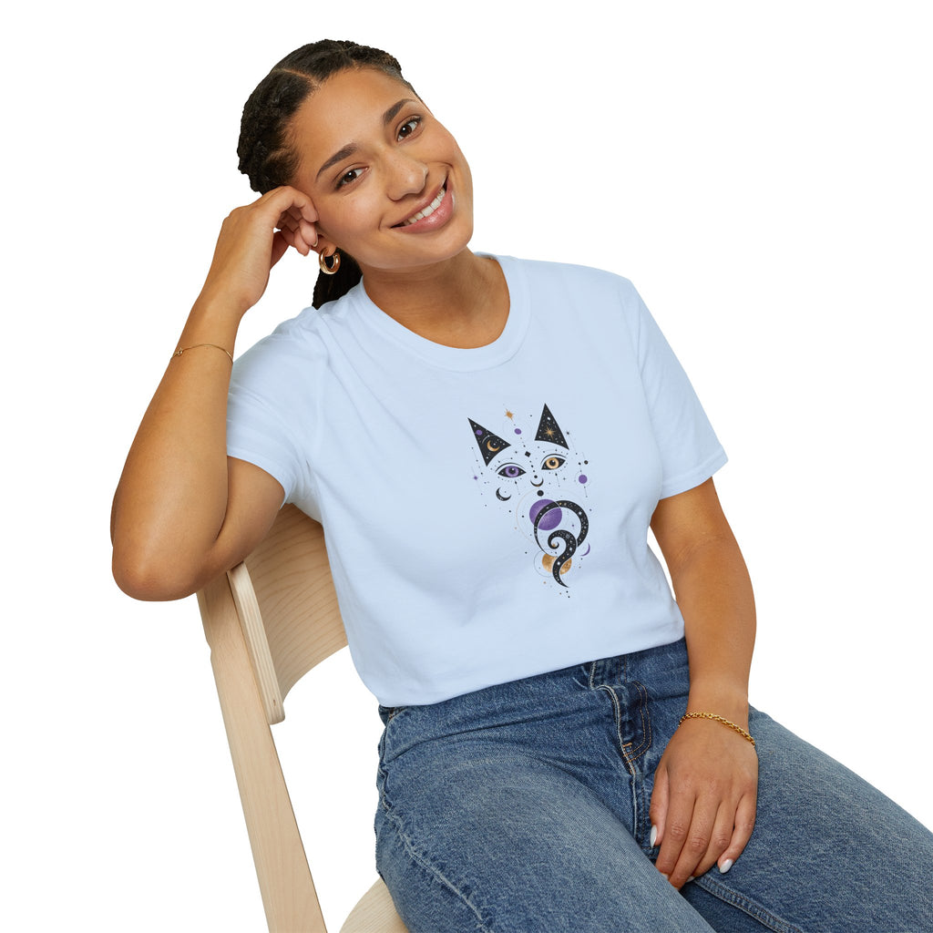 Celestial Cat T-Shirt | Mystical Cosmic Cat Graphic Tee