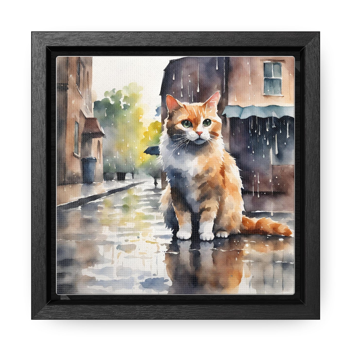 Watercolor Cat Gallery Canvas Wraps, Square Frame - Canvas - Epileptic Al’s Shop