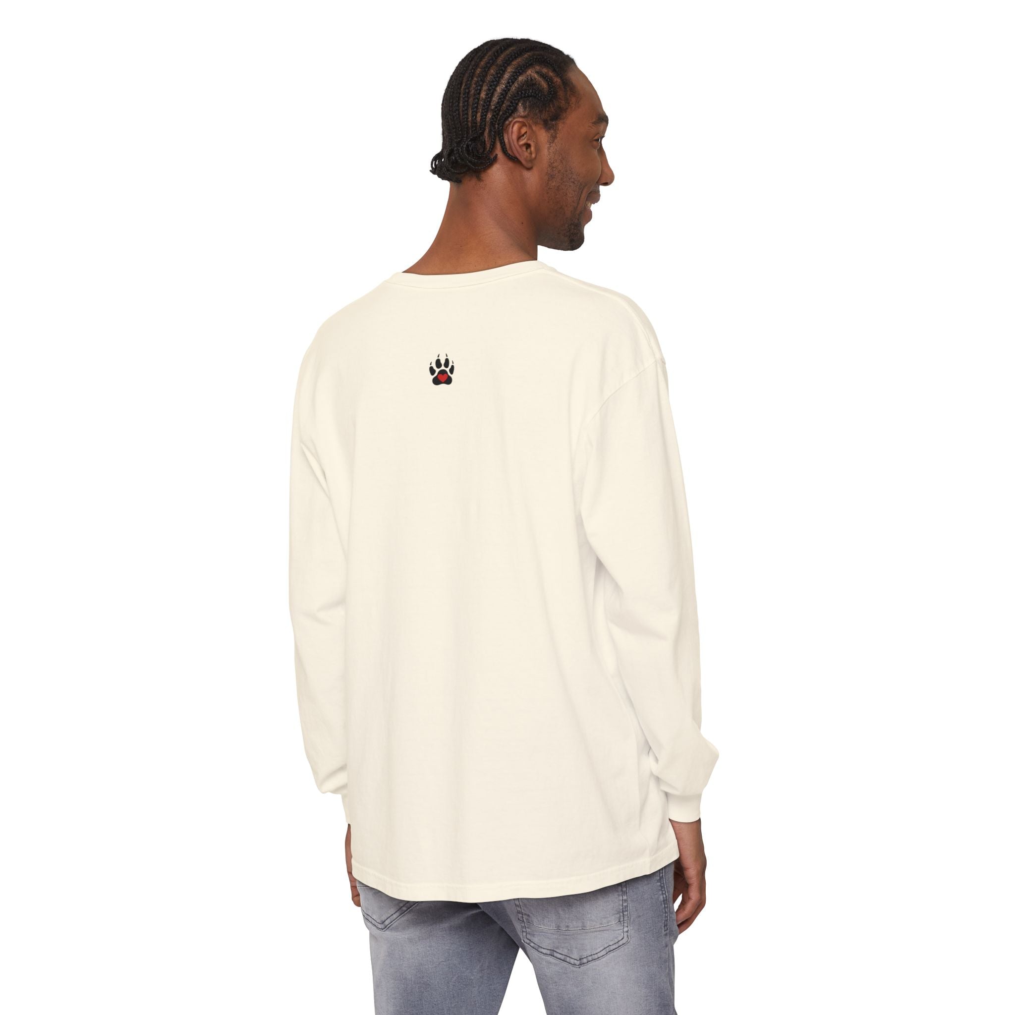 Raccoonnoisseur Garment-Dyed Long Sleeve Shirt | Funny Raccoon Graphic Tee