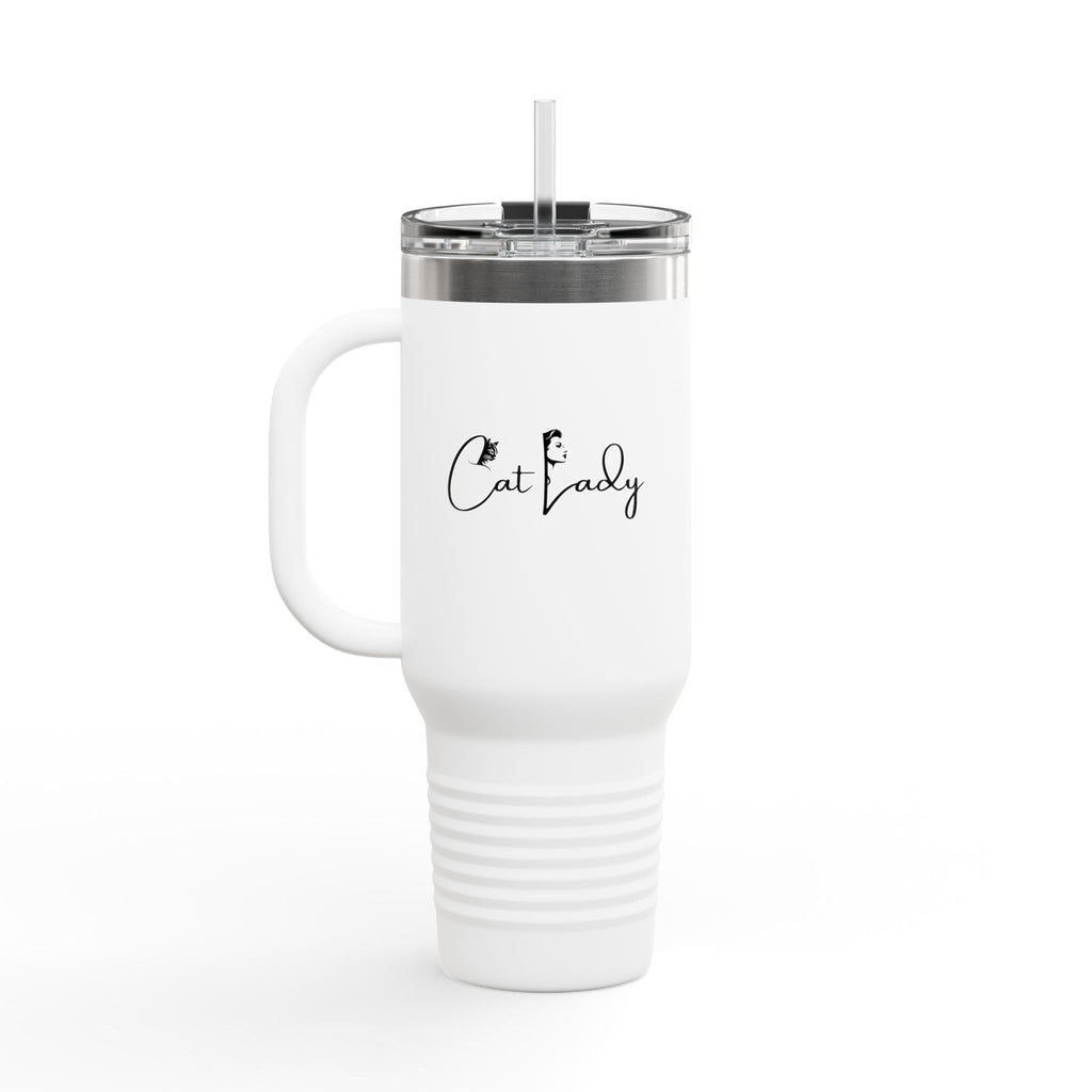 Cat Lady Insulated Travel Mug - 40oz Coffee Tumbler for Cat Lovers Printify