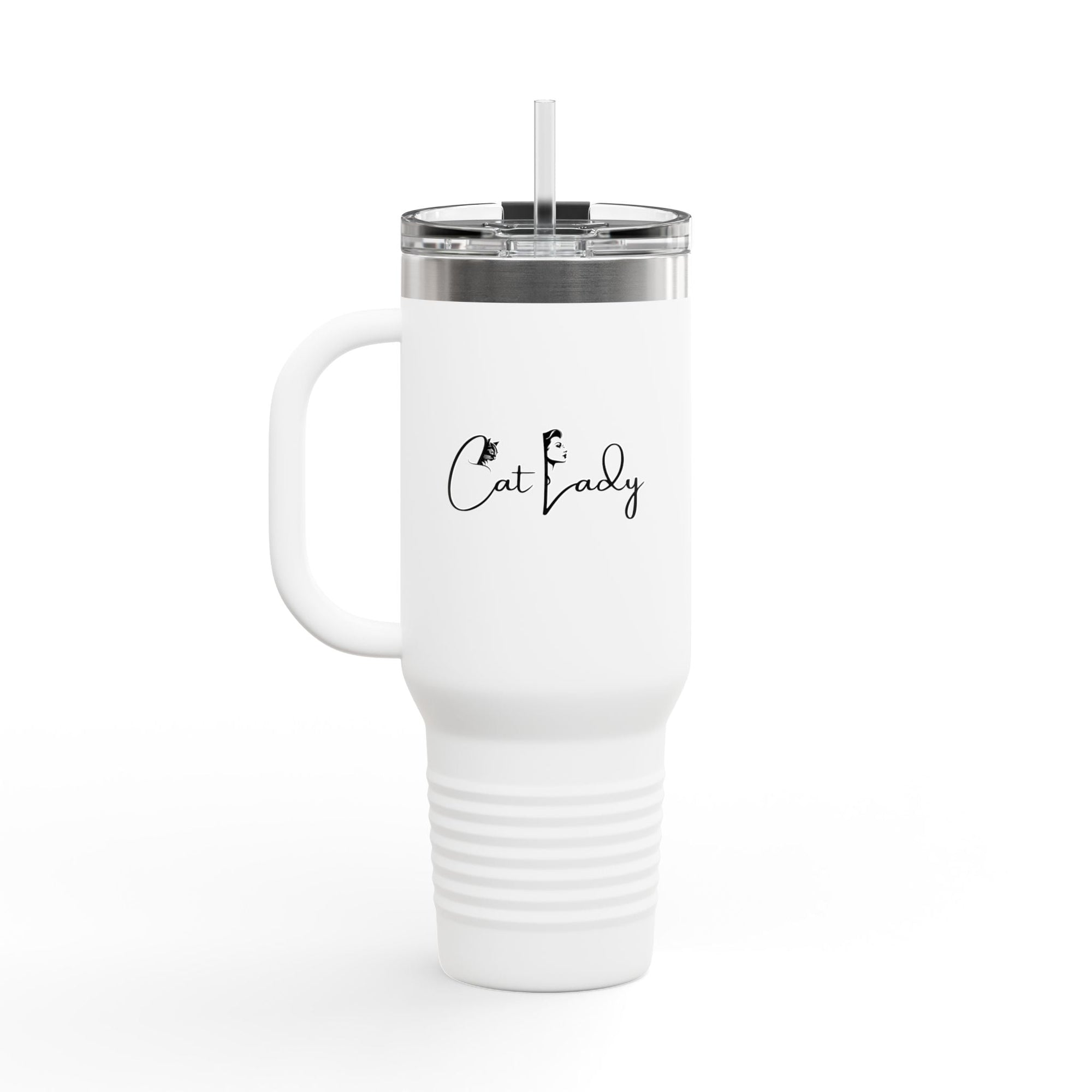 Cat Lady Insulated Travel Mug - 40oz Coffee Tumbler for Cat Lovers Printify