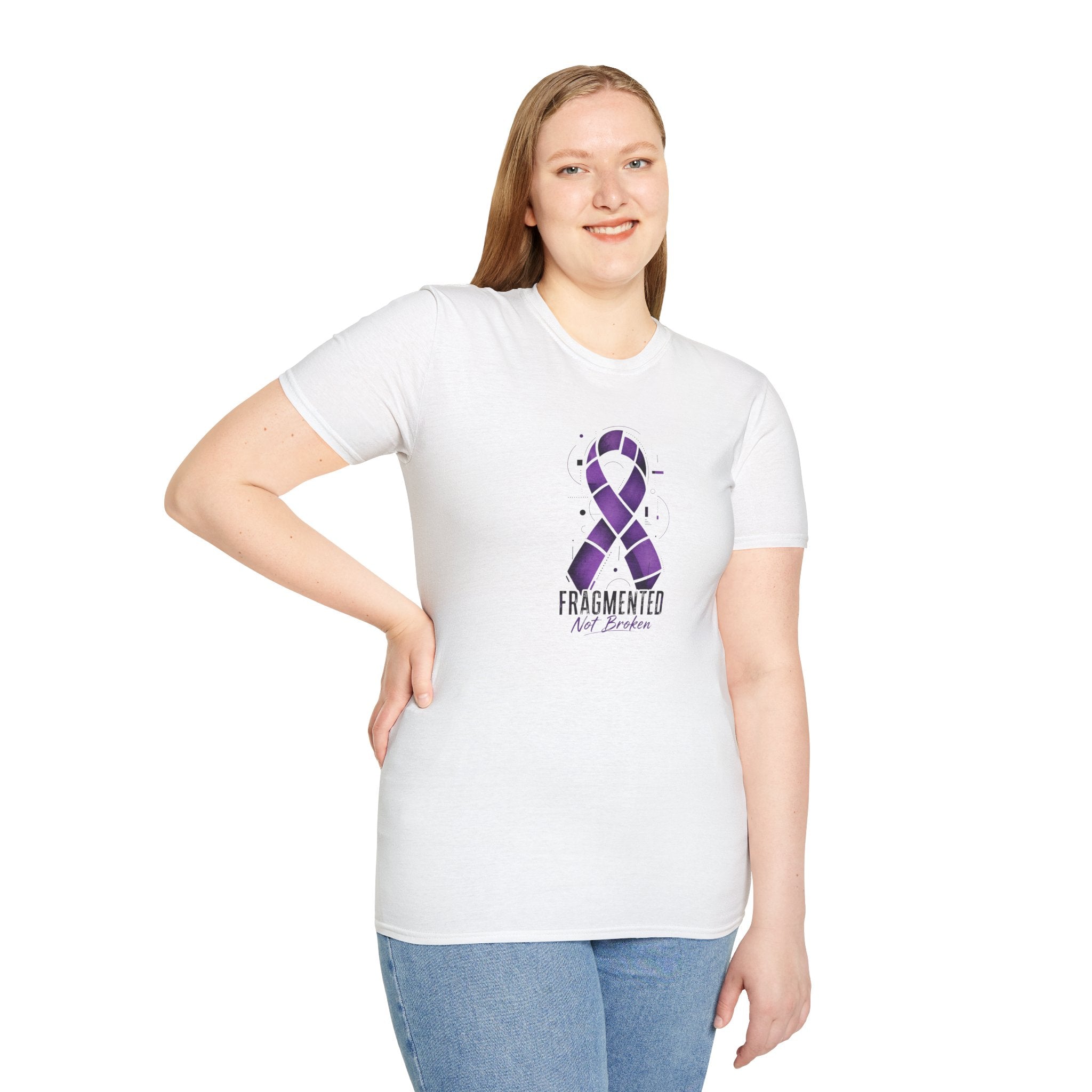 Fragmented, Not Broken Epilepsy Awareness T-Shirt | Purple Ribbon Unisex Graphic Tee