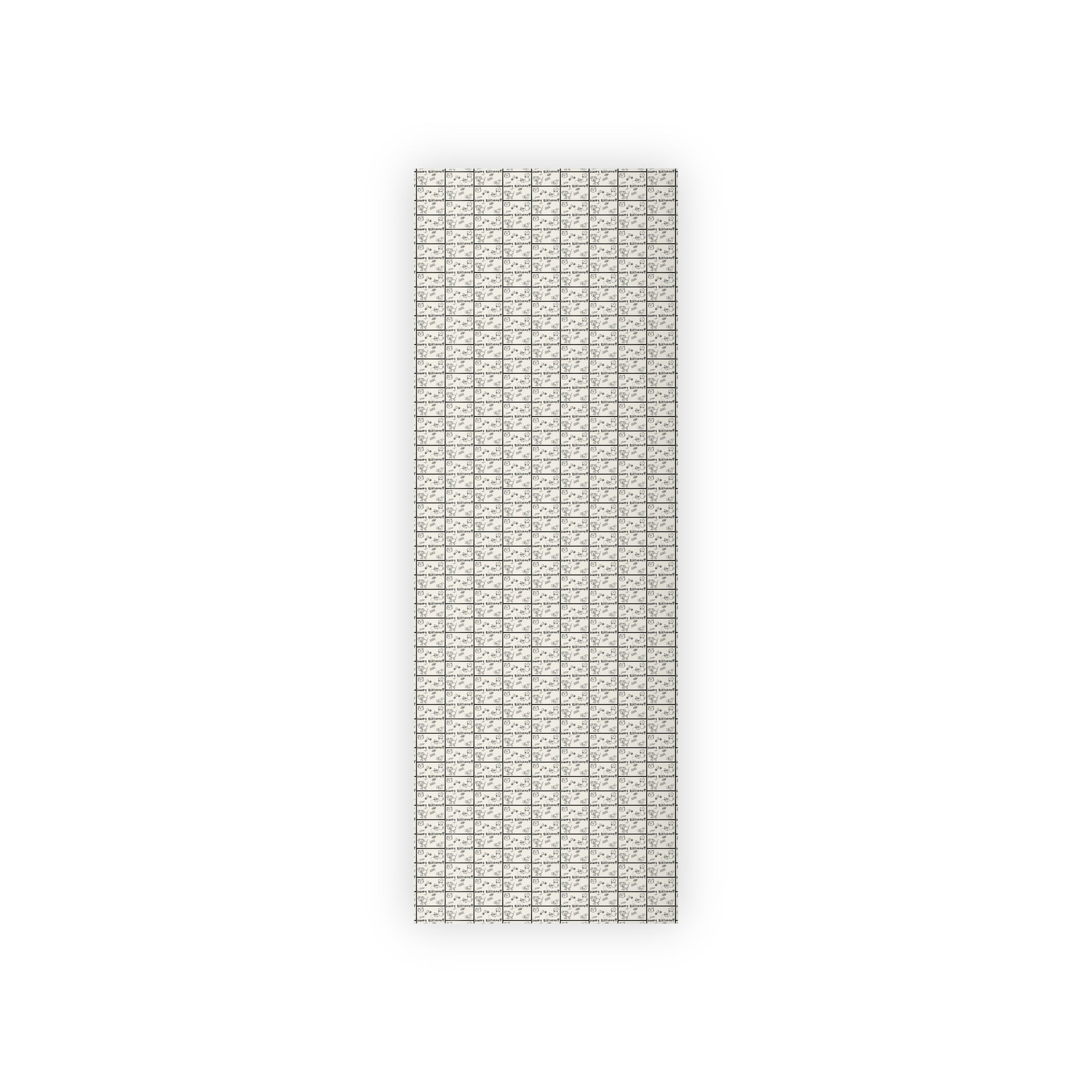 Sketched Puppies & Kitties Birthday Gift Wrapping Paper Rolls, 1pc
