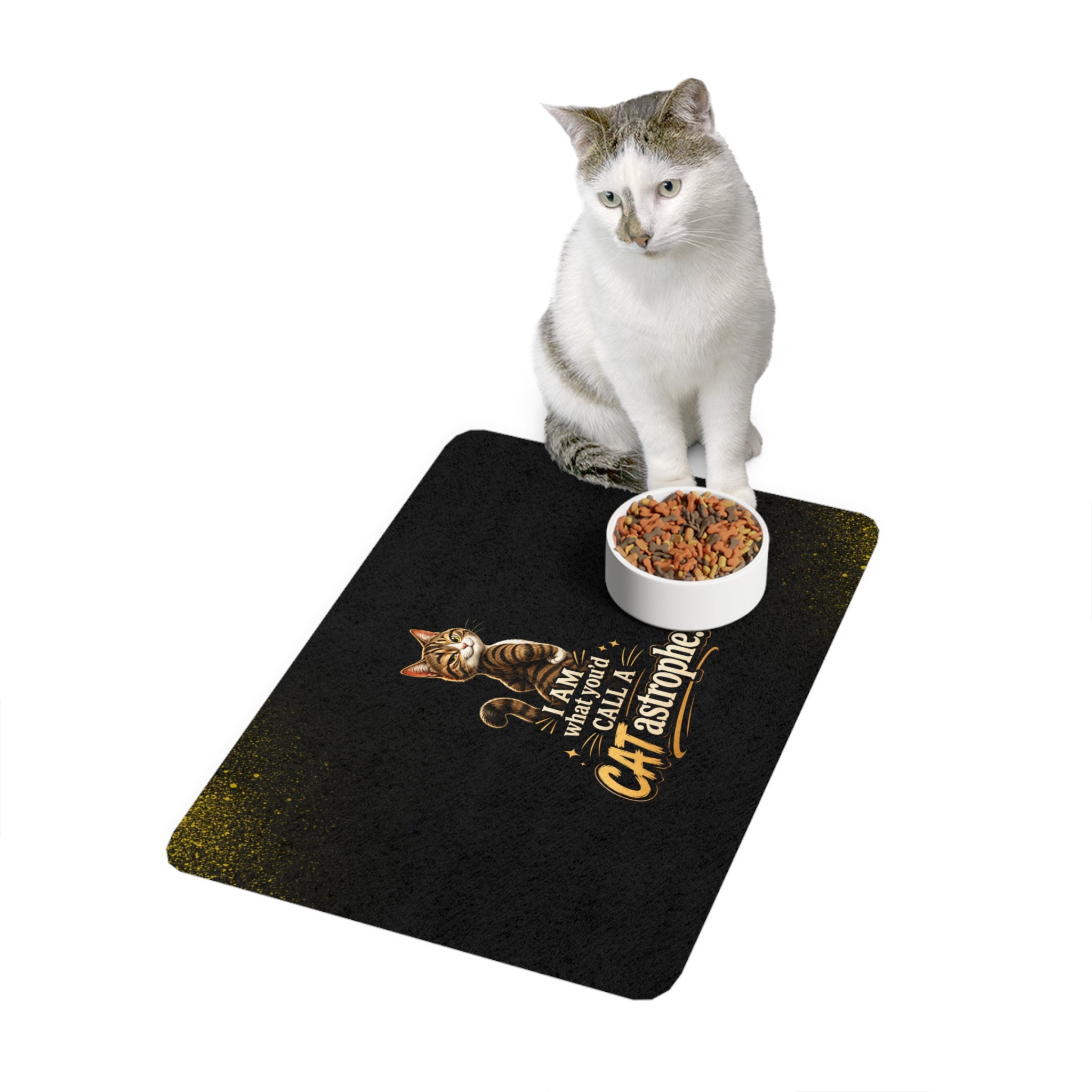 CATastrophe Tabby Cat Food Mat (12x18)
