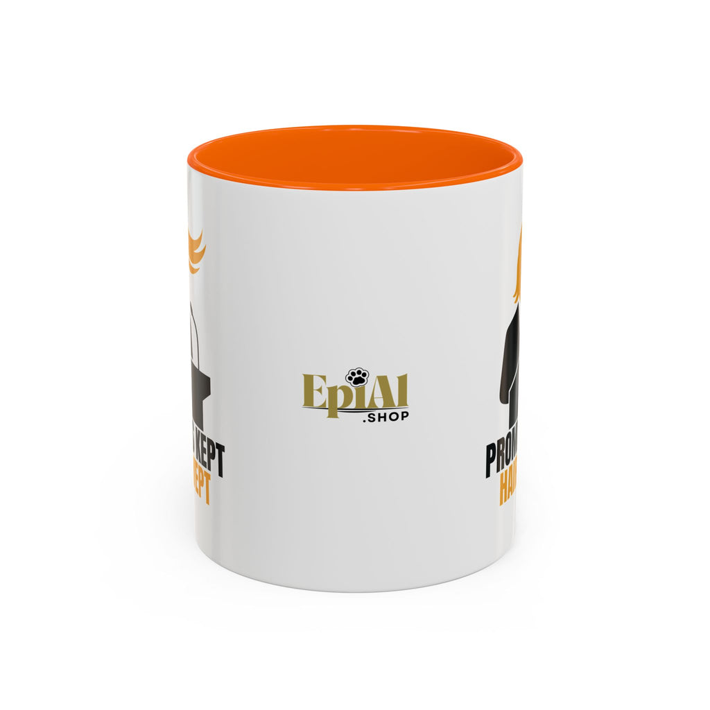 Promises Kept, Hair Swept — Two-Tone Coffee Mug (Political Parody)