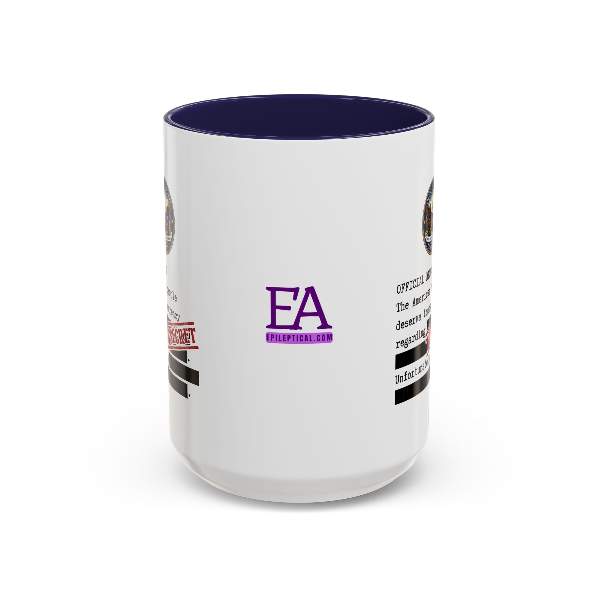 Official Memo Top Secret Coffee Mug – Political Satire Two-Tone Mug