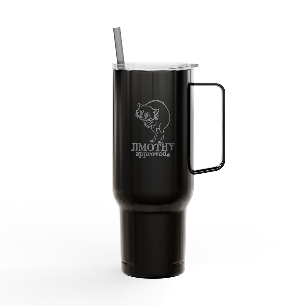 Jimothy Approved 40 oz Engraved Insulated Tumbler with Handle and Straw