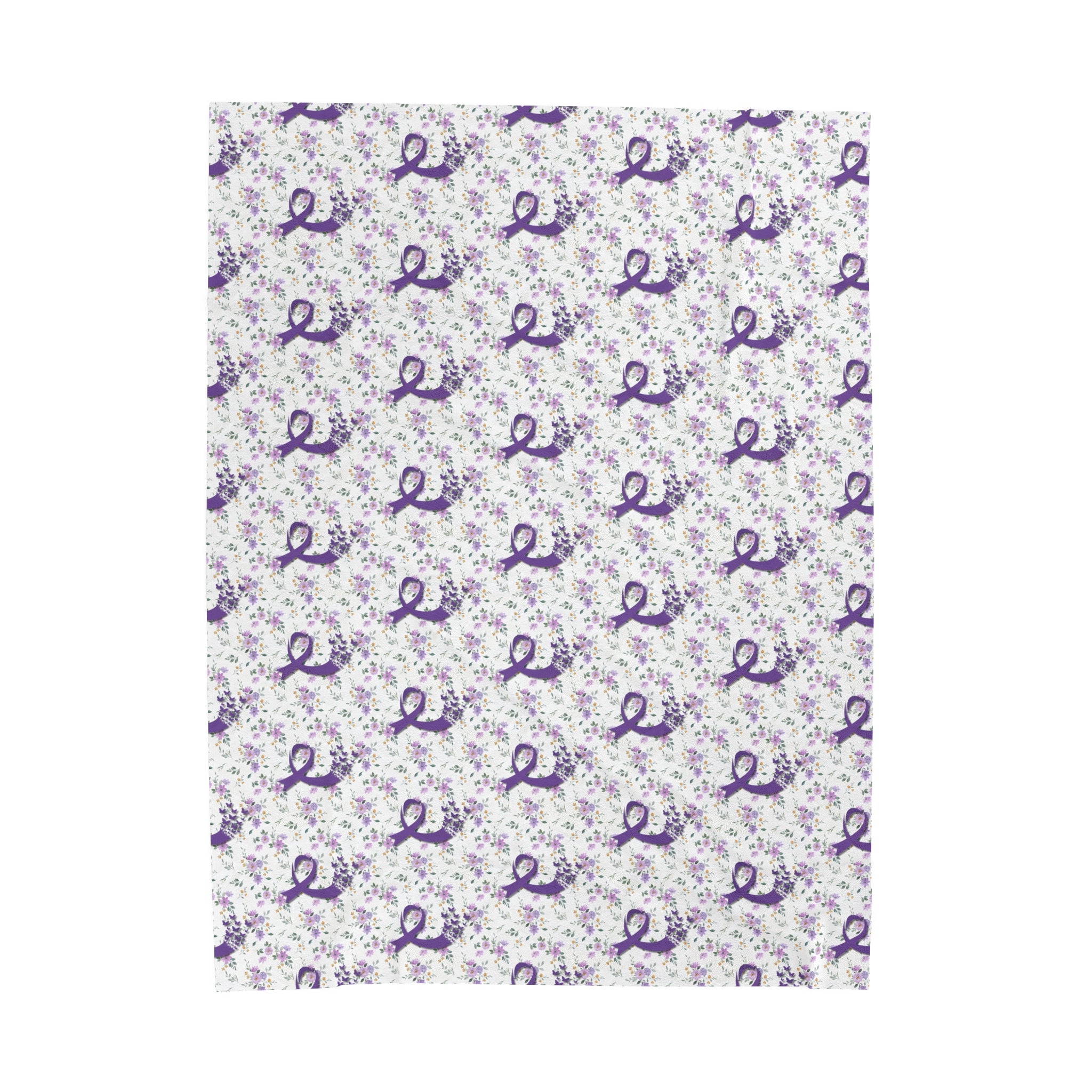 Purple Flowers Epilepsy Awareness Velveteen Plush Blanket - EpiAl's Shop