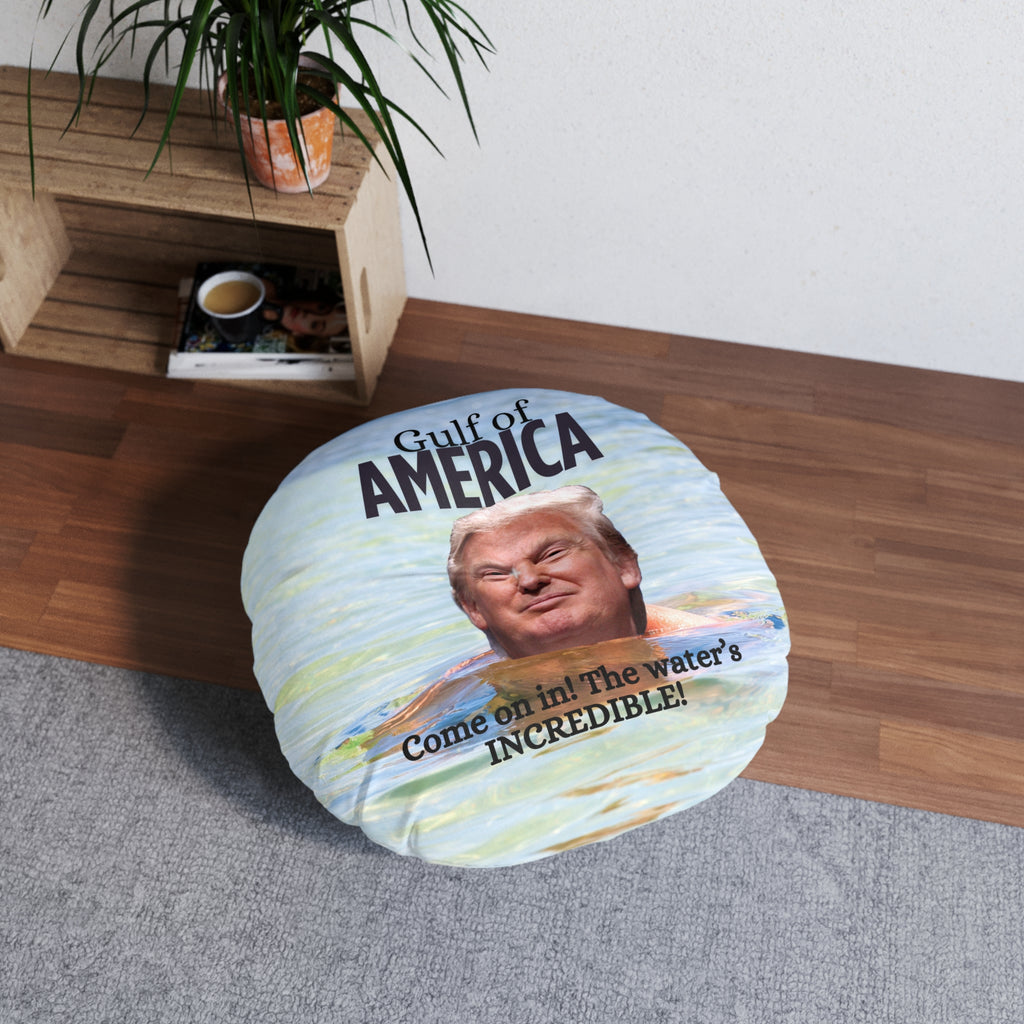 American Gulf Tufted Floor Pillow - Fun Trump Design for Home Decor