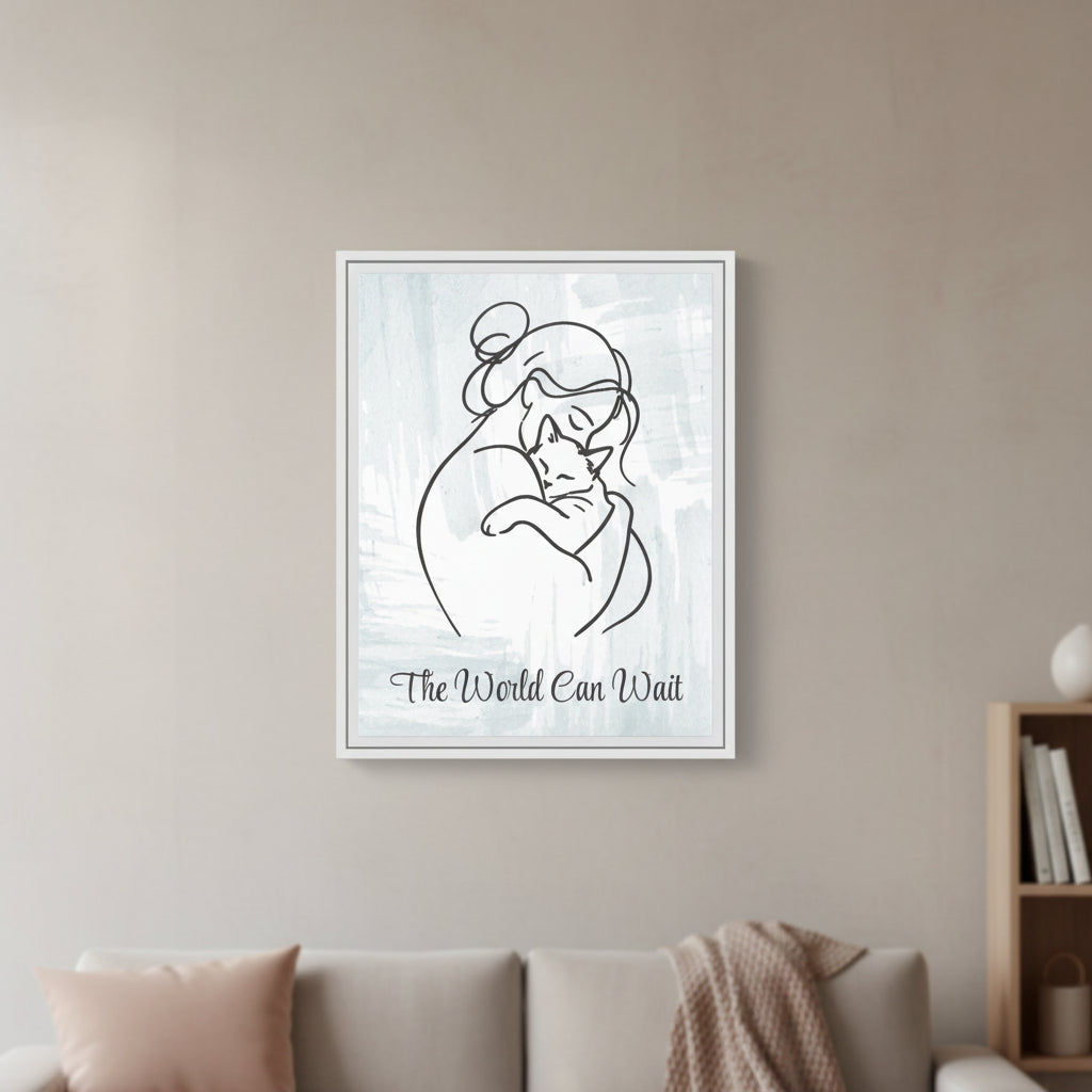 The World Can Wait Cat Canvas Print