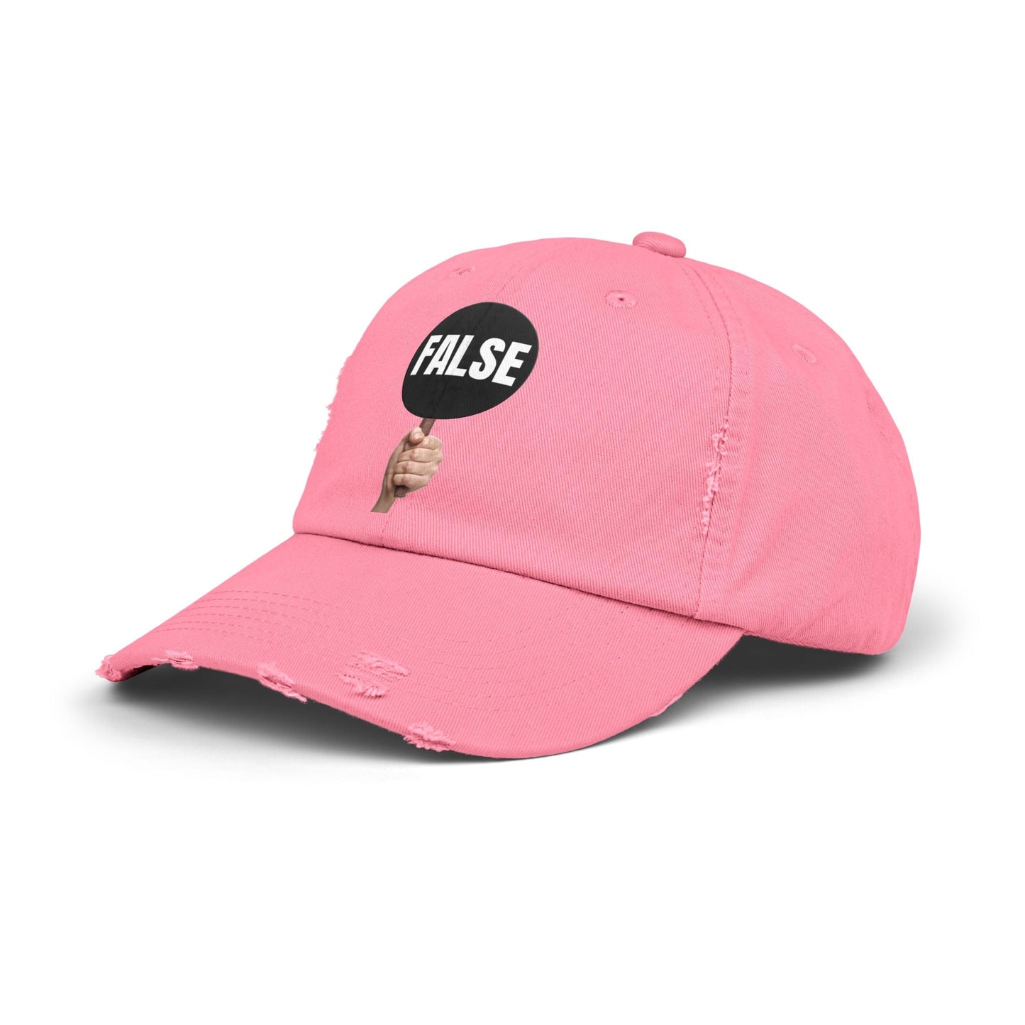 False Sign Unisex Distressed Cap Printify