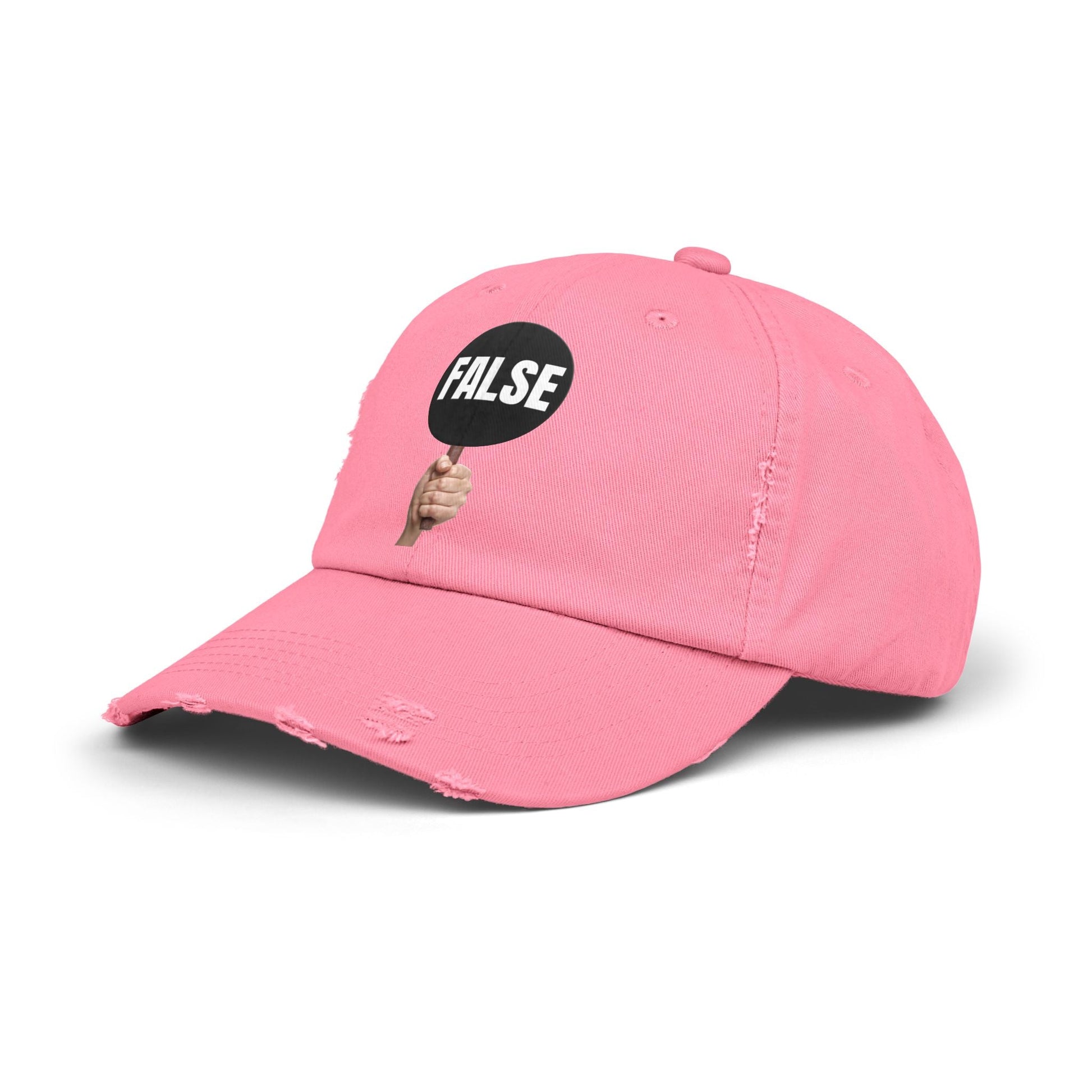 False Sign Unisex Distressed Cap Printify