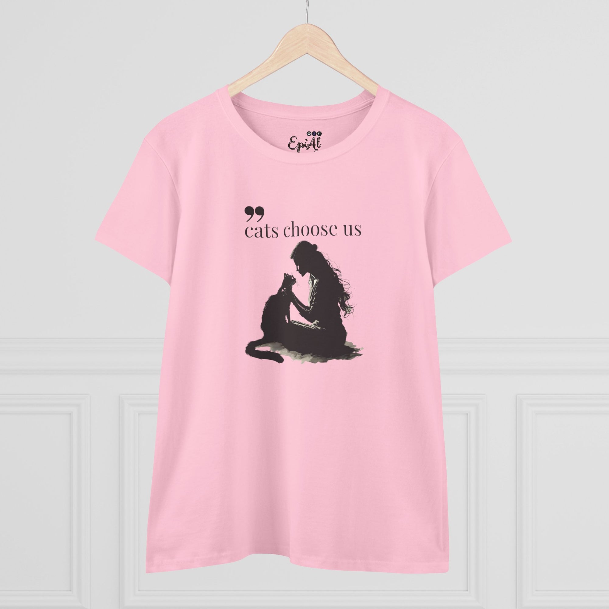 Women's Cat Lover Tee - "Cats Choose Us" Graphic Shirt