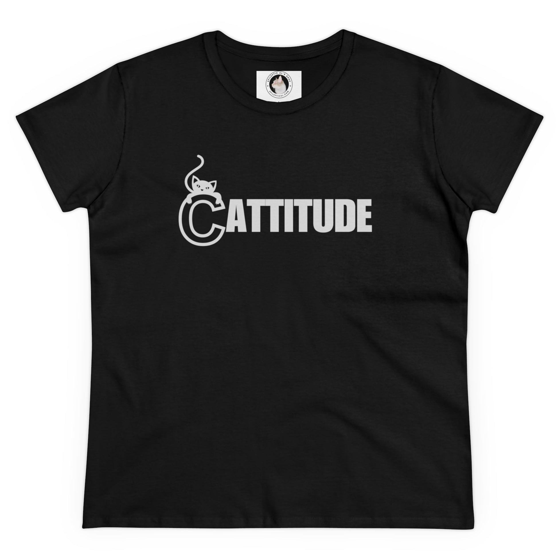 Cattitude Women's Midweight Cotton Tee - T - Shirt - Epileptic Al’s Shop