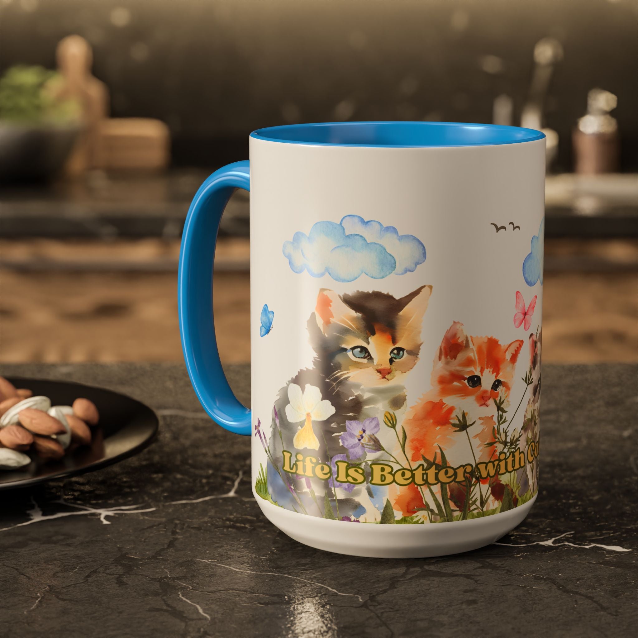 Life Is Better with Coffee and Cats Ceramic Mug