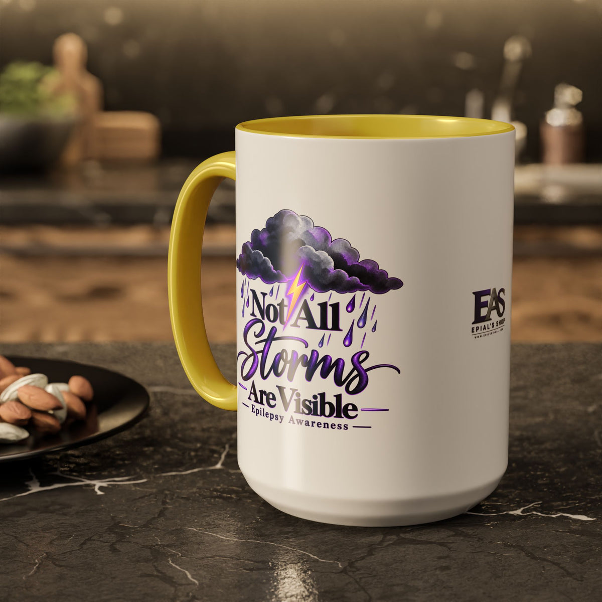 Not All Storms Are Visible Epilepsy Awareness Mug | Purple Storm Cloud Coffee Cup (11oz/15oz)