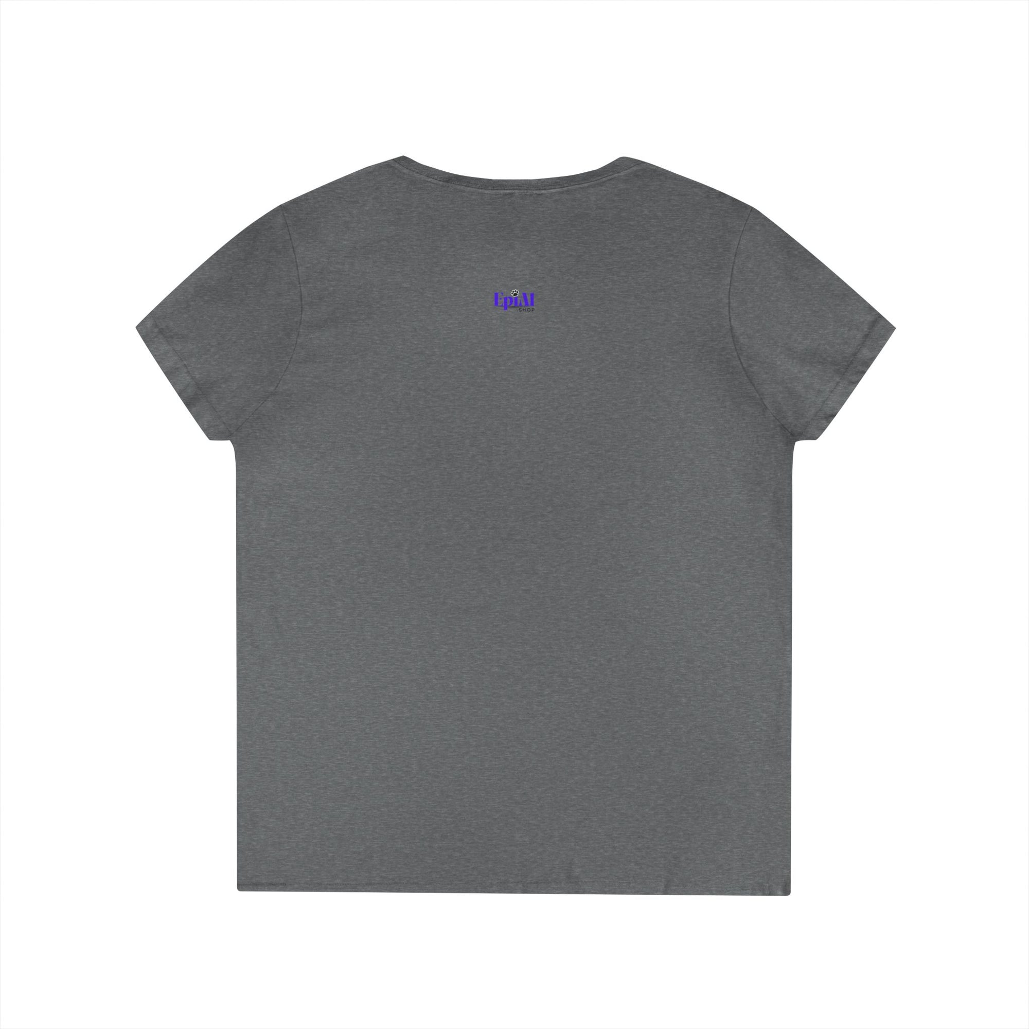 Stylish Meow Ladies' V-Neck T-Shirt, Cute Cat Lover Gift