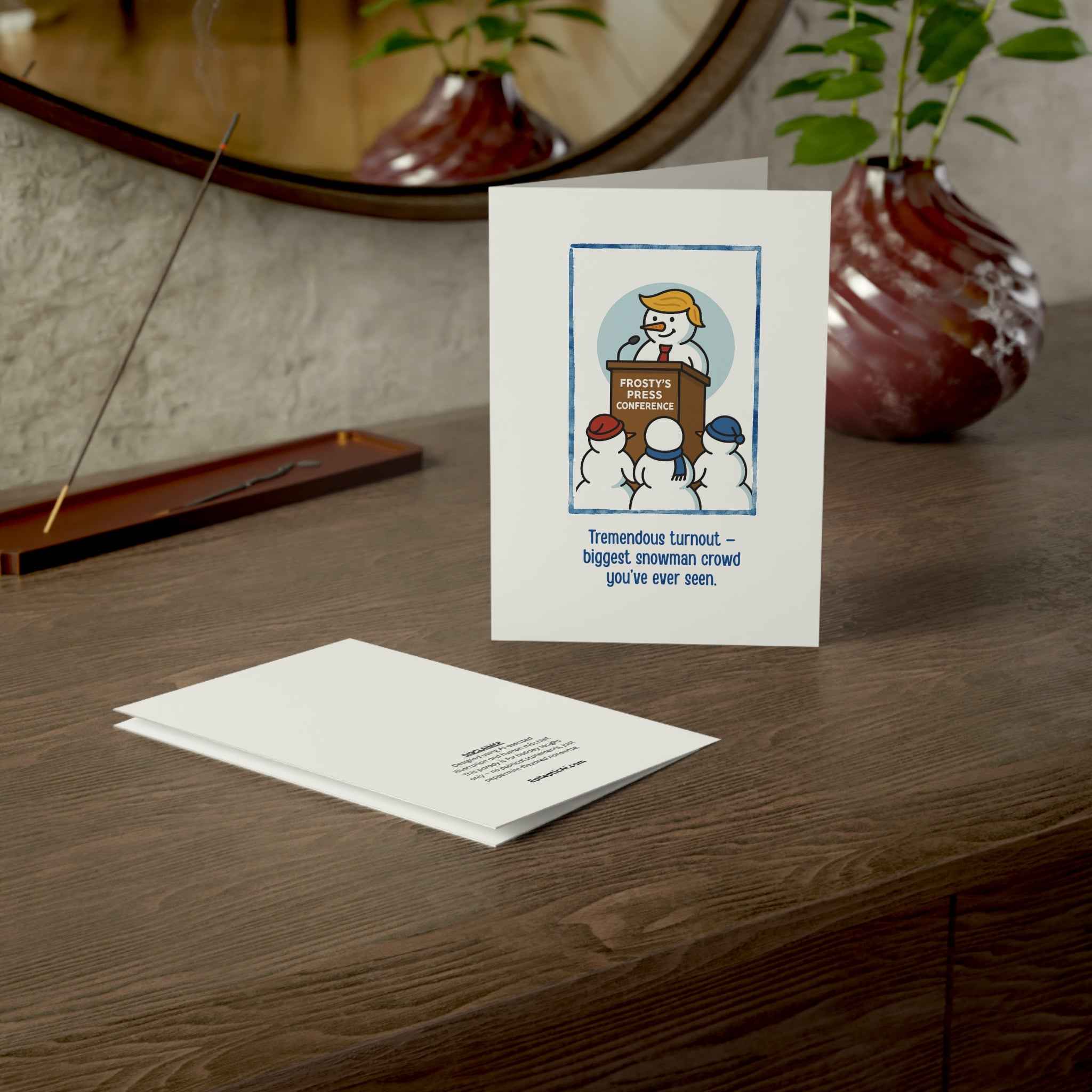 Frosty’s Press Conference Christmas Card – 1, 10, 30, 50 pc sets