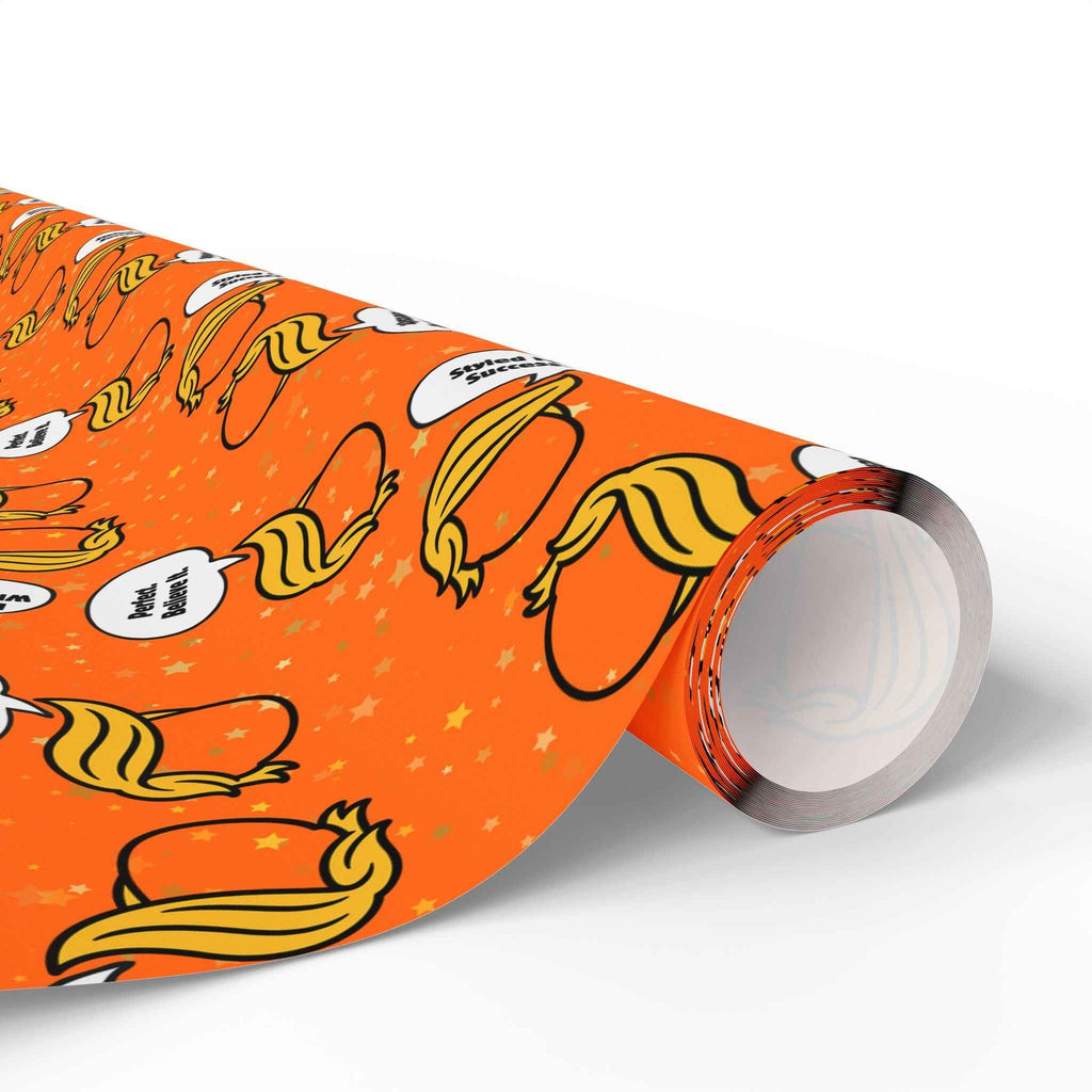 “Styled for Success” Parody Gift Wrap – Blonde Whoosh & Gold Stars