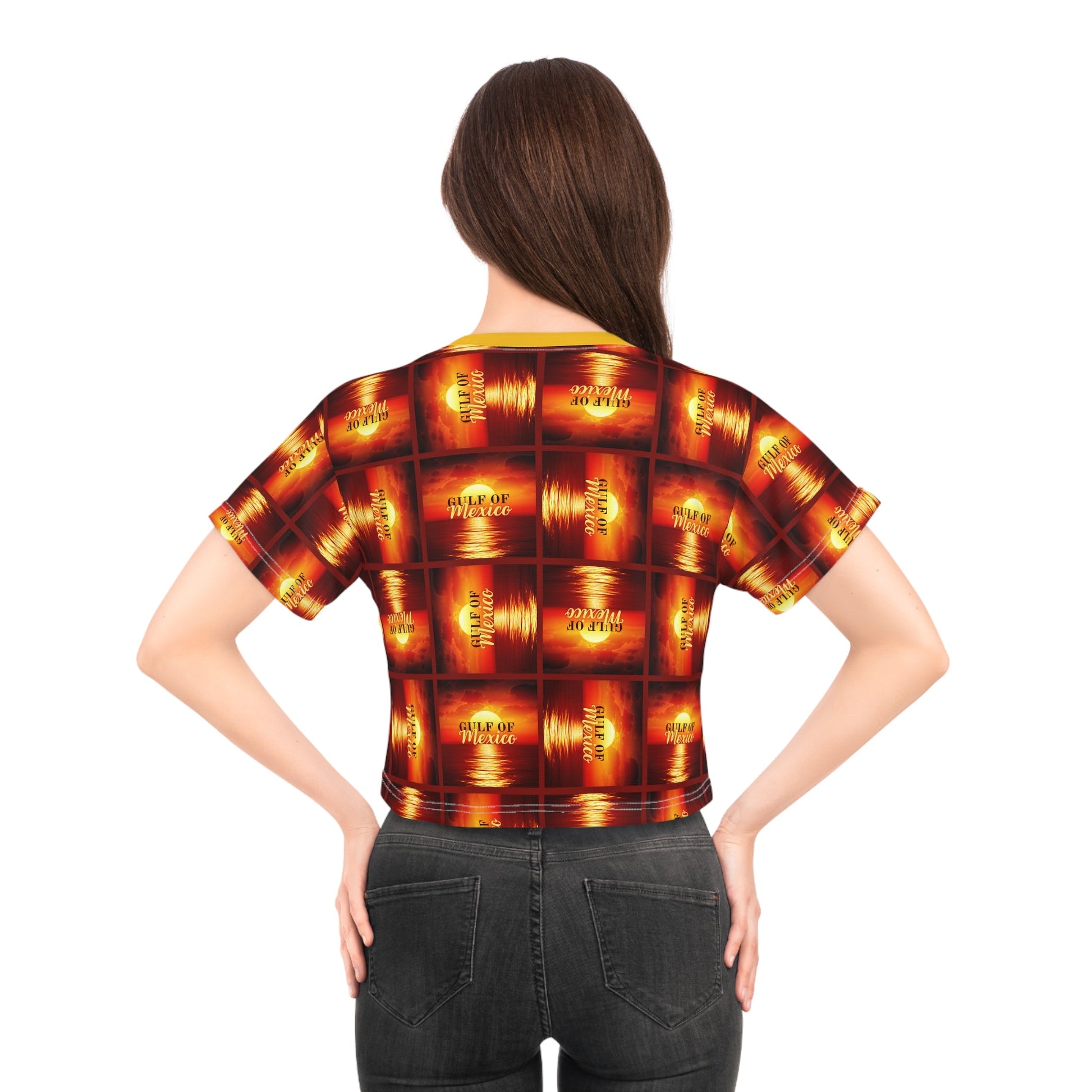 Vibrant 'Gulf of Mexico' Graphic Crop Tee for Summer Vibes Printify