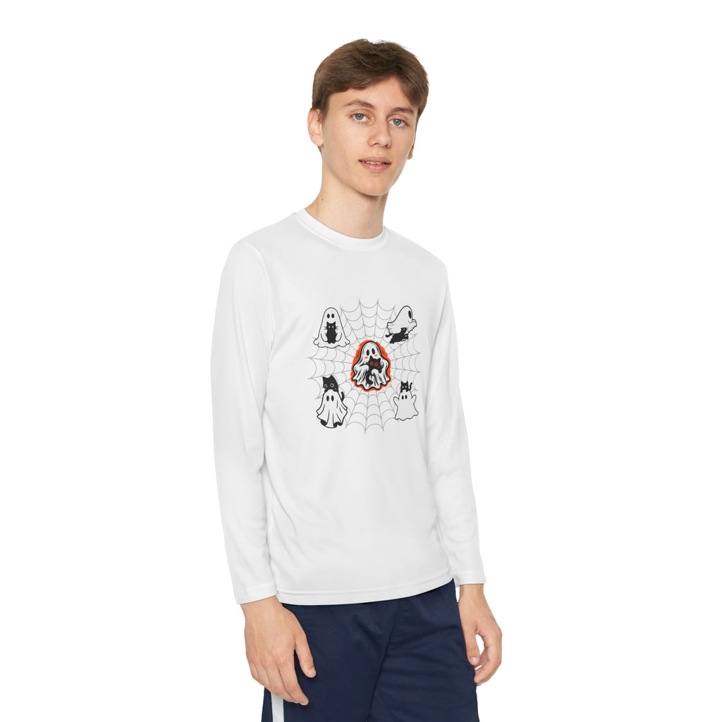 Ghost Cats Halloween Youth Long Sleeve Shirt