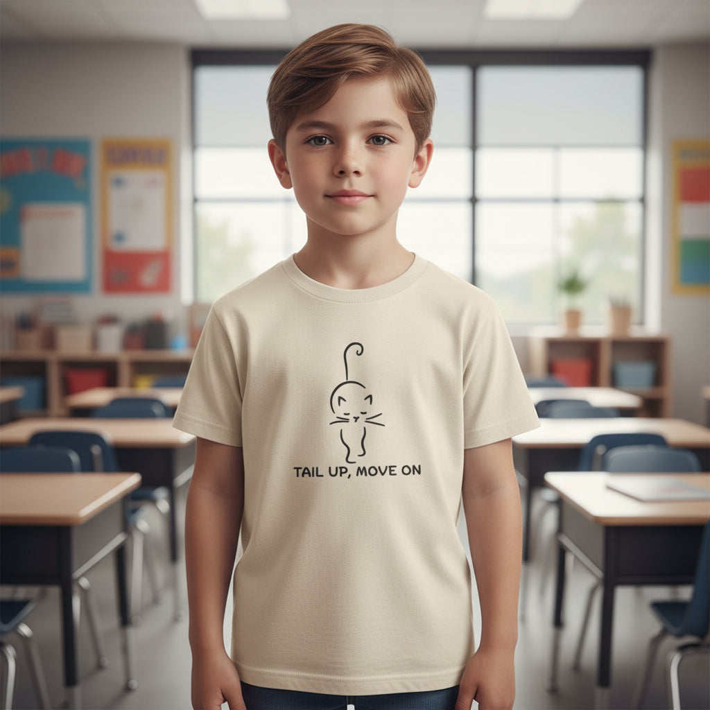 Tail Up, Move On Youth Tee – Small Human, Big Attitude