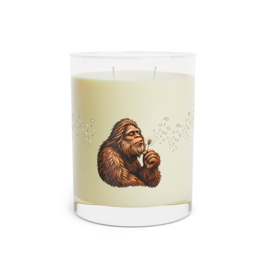 Bigfoot Blowing Dandelion Soy Candle | Sasquatch Glass Jar Candle