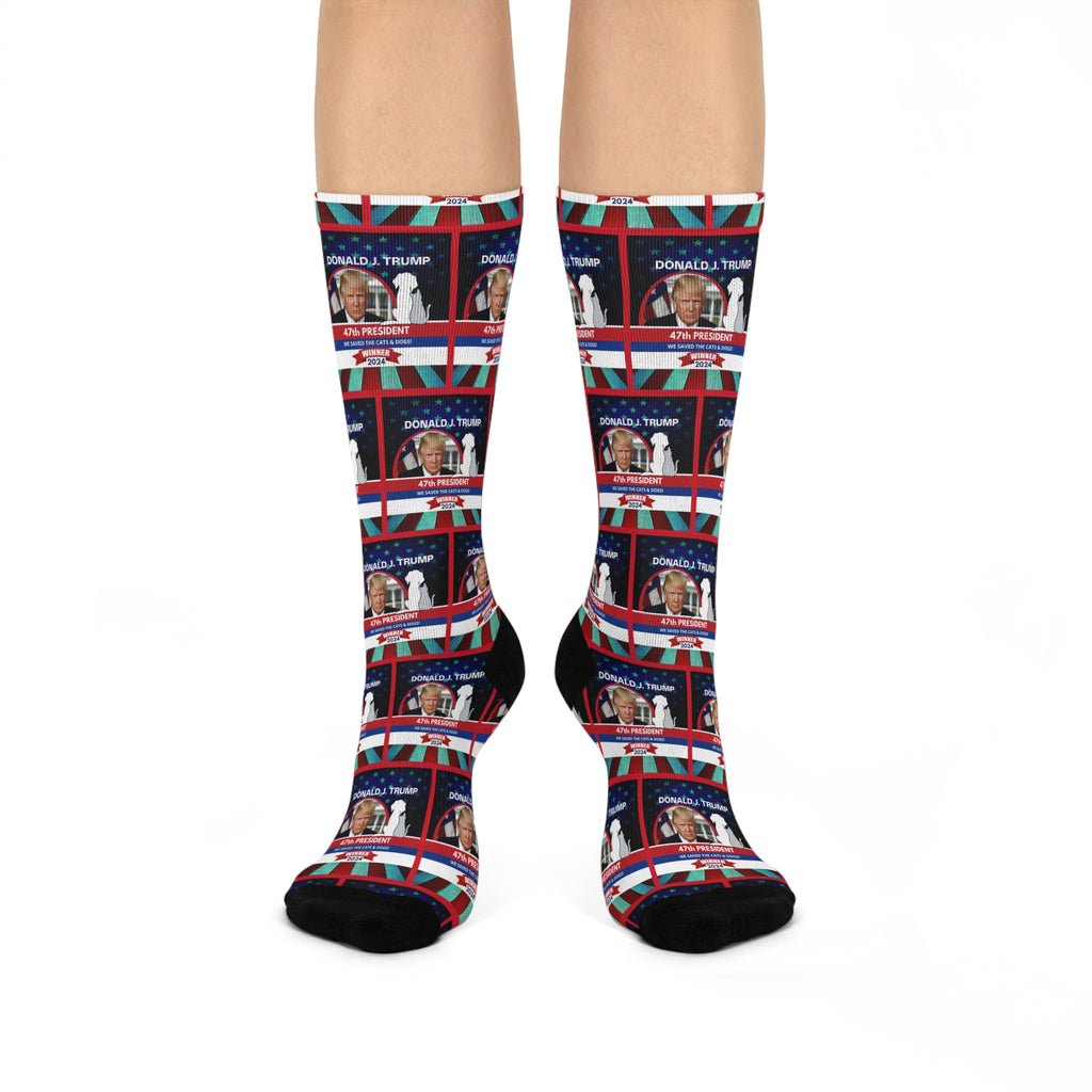 Donald Trump 47th President Cushioned Crew Socks