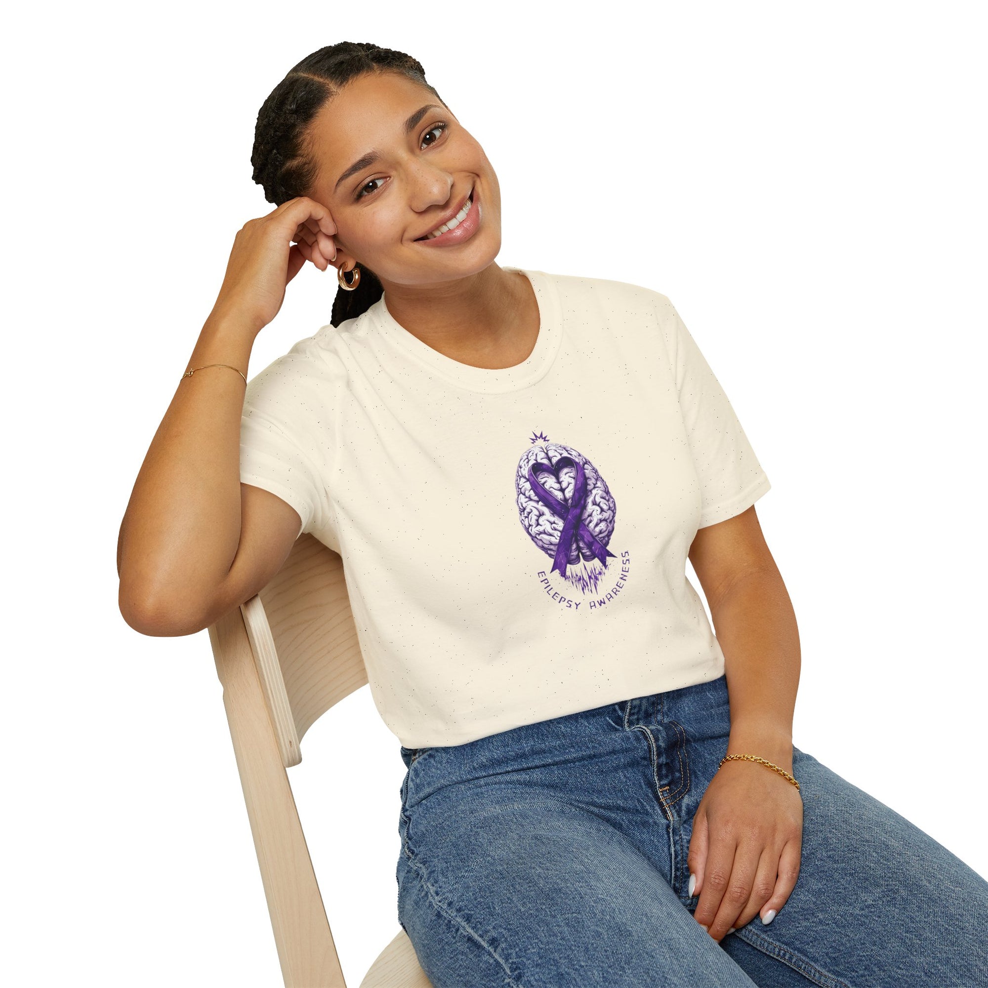 Purple Ribbon Brain Graphic Unisex T-Shirt