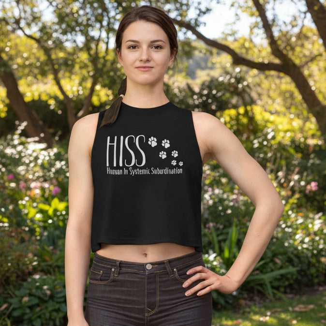 HISS Crop Tank – Human in Systemic Subordination Cat Crop Top