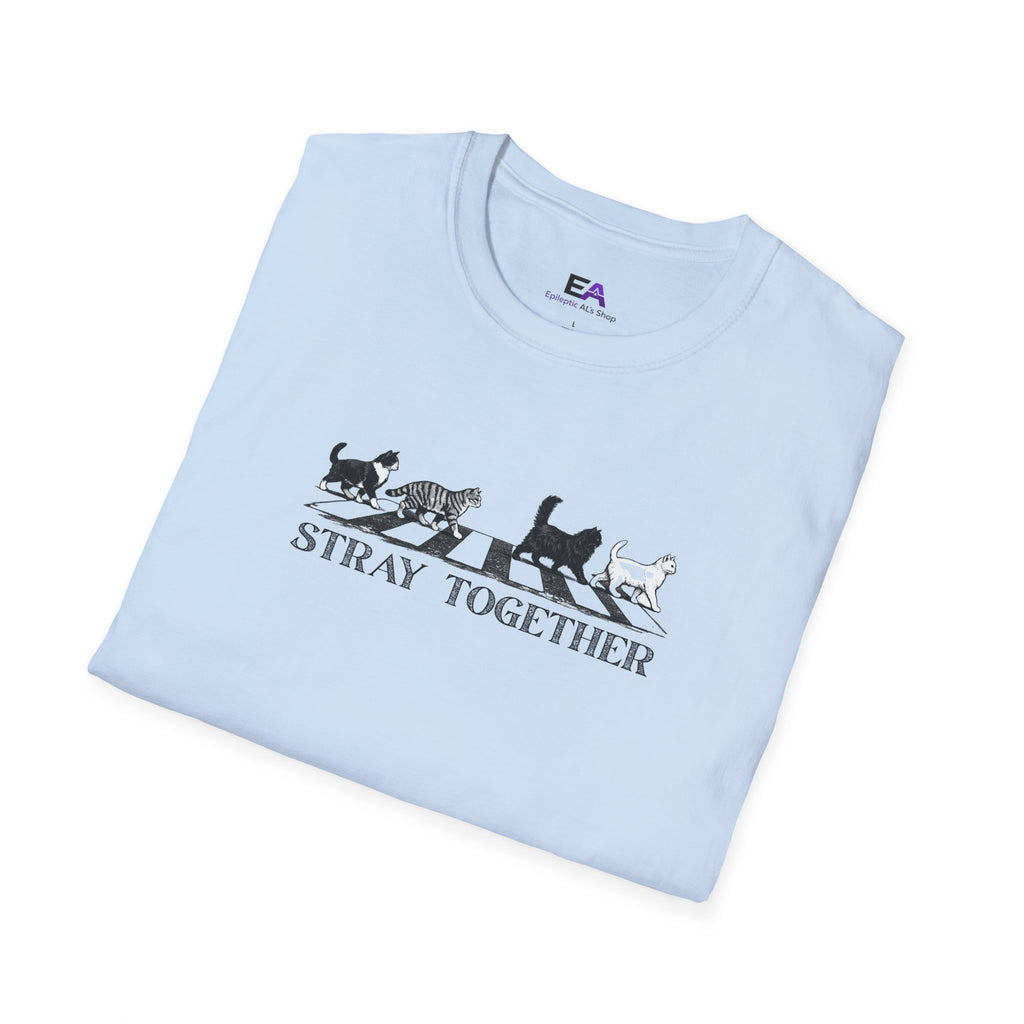 Stray Together Cat Crosswalk T-Shirt | Minimalist Cat Lover Graphic Tee