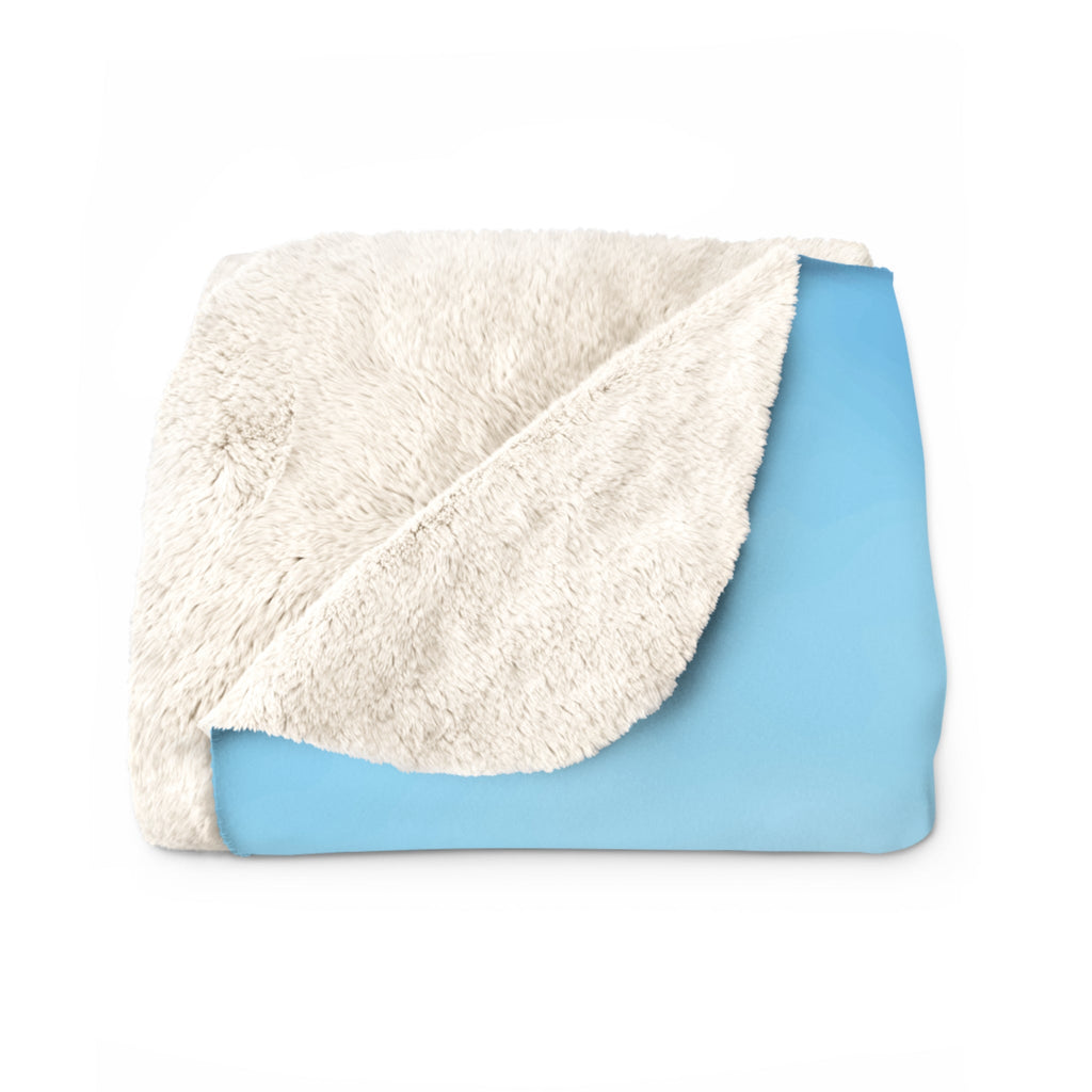 Sky & Sand Paw Print Sherpa Fleece Blanket - Cozy Pet Lover Gift Printify