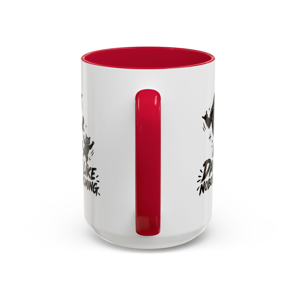 Dance Like Nobody's Filming | Funny Bigfoot & Cat Coffee Mug (11oz/15oz)