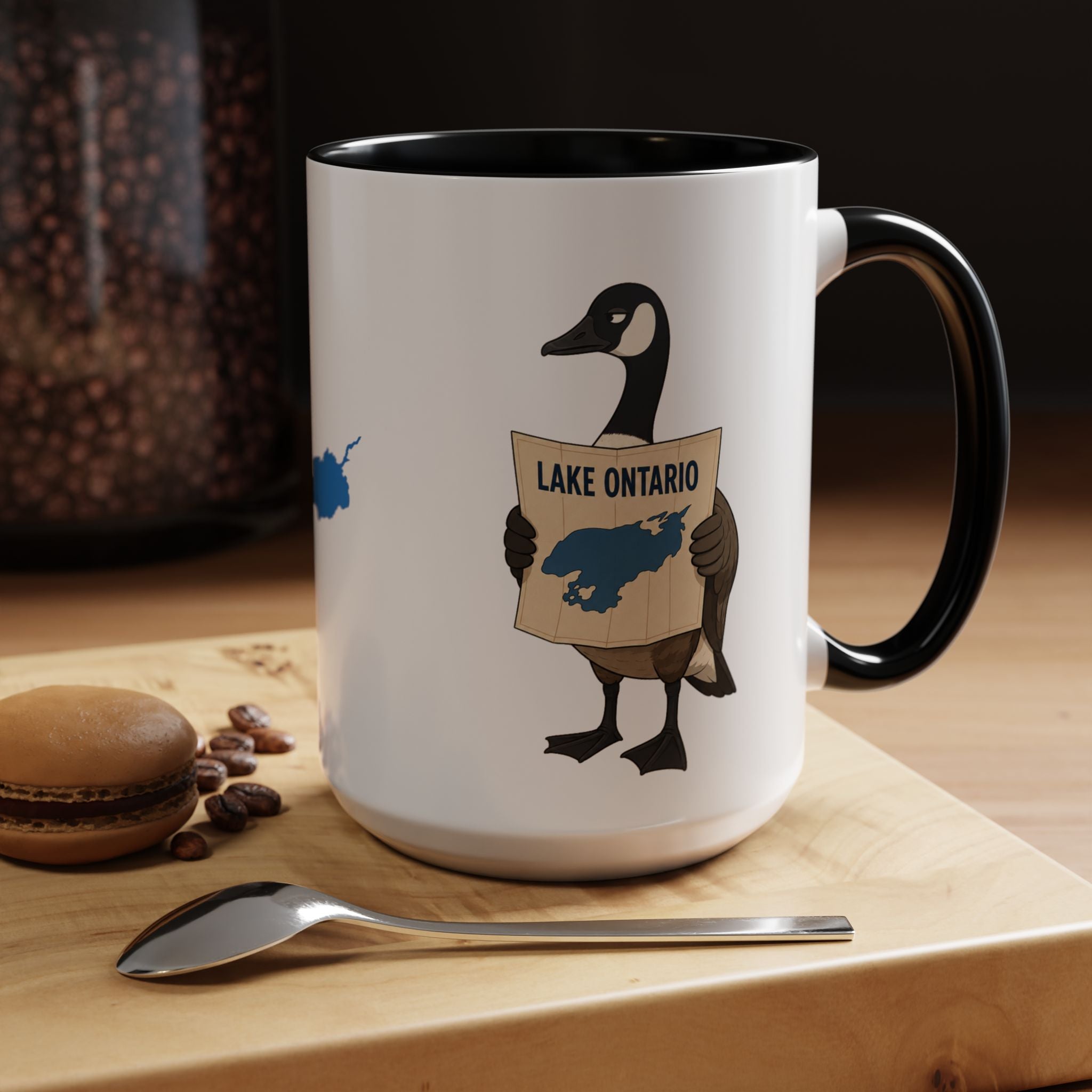 Lake Ontario vs. Lake America Goose & Eagle Coffee Mug | Great Lake Renaming Humor