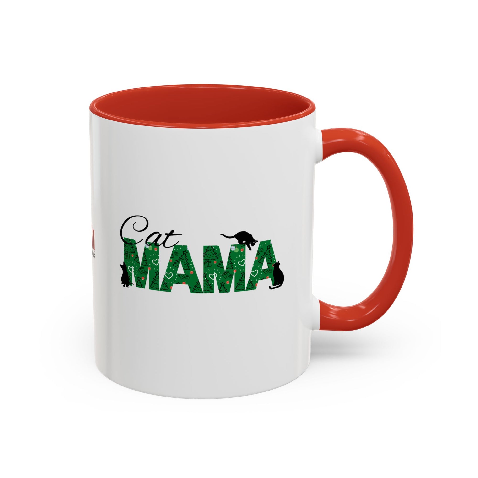 Christmas Cat Mama Accent Coffee Mug (11, 15oz)
