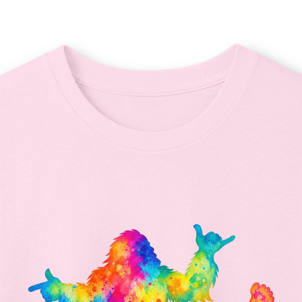 Rainbow Dancing Bigfoot Long Sleeve T-Shirt | Colorful Psychedelic Sasquatch Tee