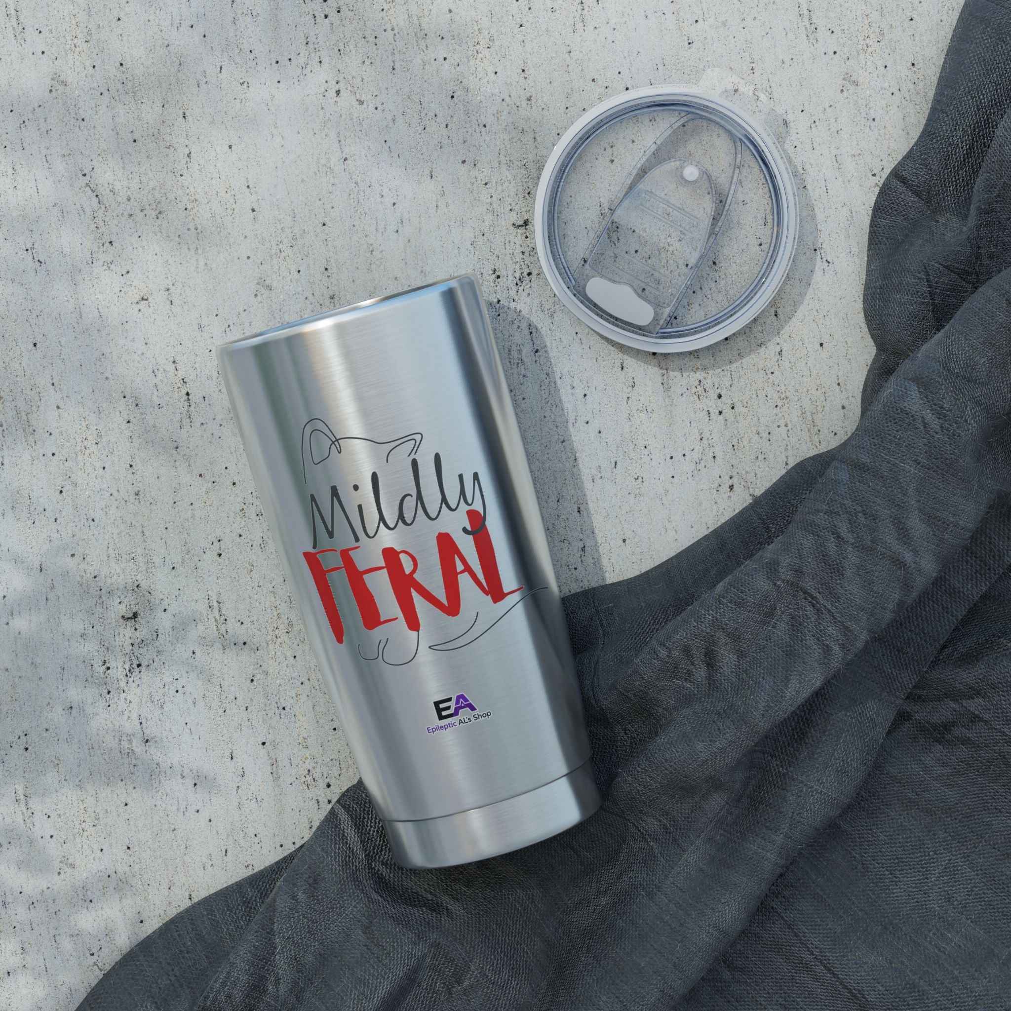 Mildly Feral 20oz Stainless Steel Tumbler – Funny Cat Lover Travel Cup