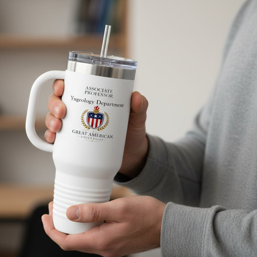 Associate Professor – Yugeology Department 40oz Tumbler | Political Parody