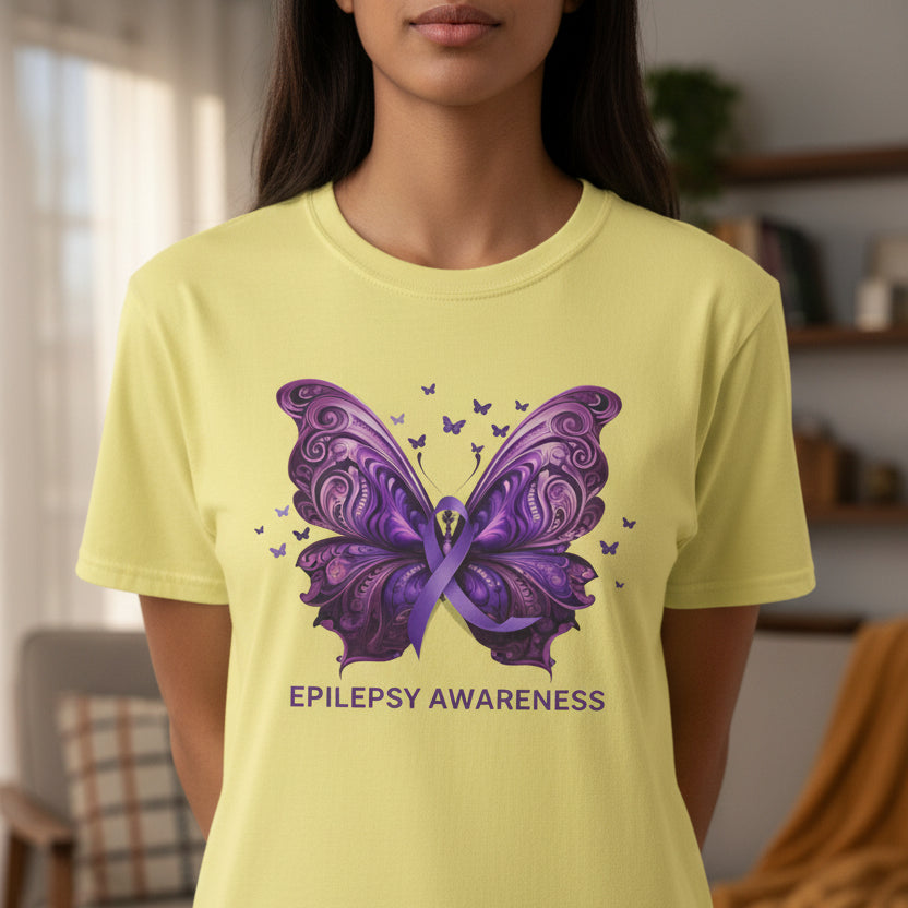 Epilepsy Butterfly Unisex Softstyle T - Shirt - T - Shirt - Epileptic Al’s Shop