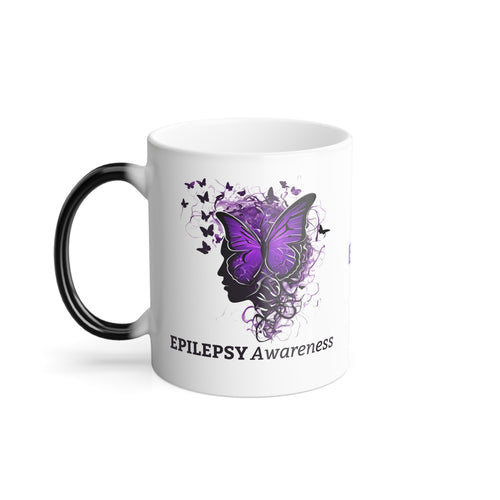 Photo depicting the ​Epilepsy Awareness Color Morphing Mug, 11oz from EpiAl's Shop.